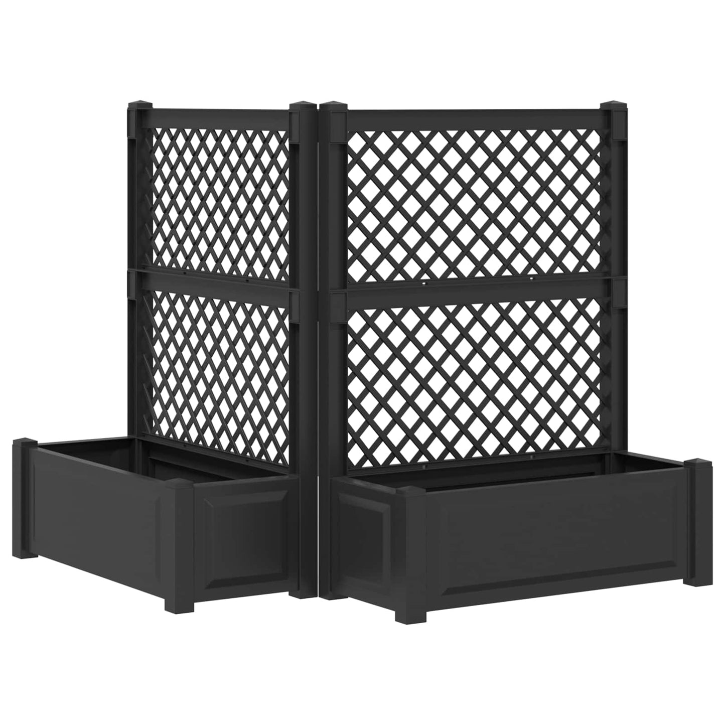 Grote plantenbak met trellis 2 pcs Antracietkleurig is nu te koop bij PeponiXL, paradijselijk wonen!