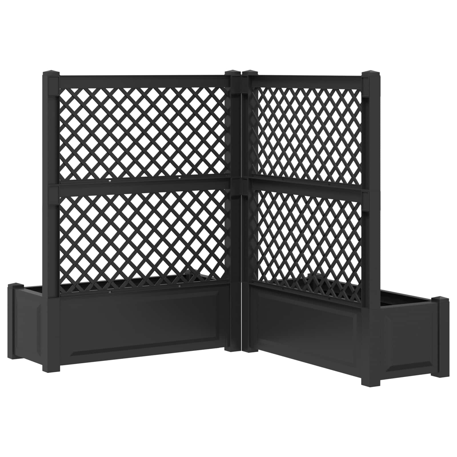 Grote plantenbak met trellis 2 pcs Antracietkleurig is nu te koop bij PeponiXL, paradijselijk wonen!