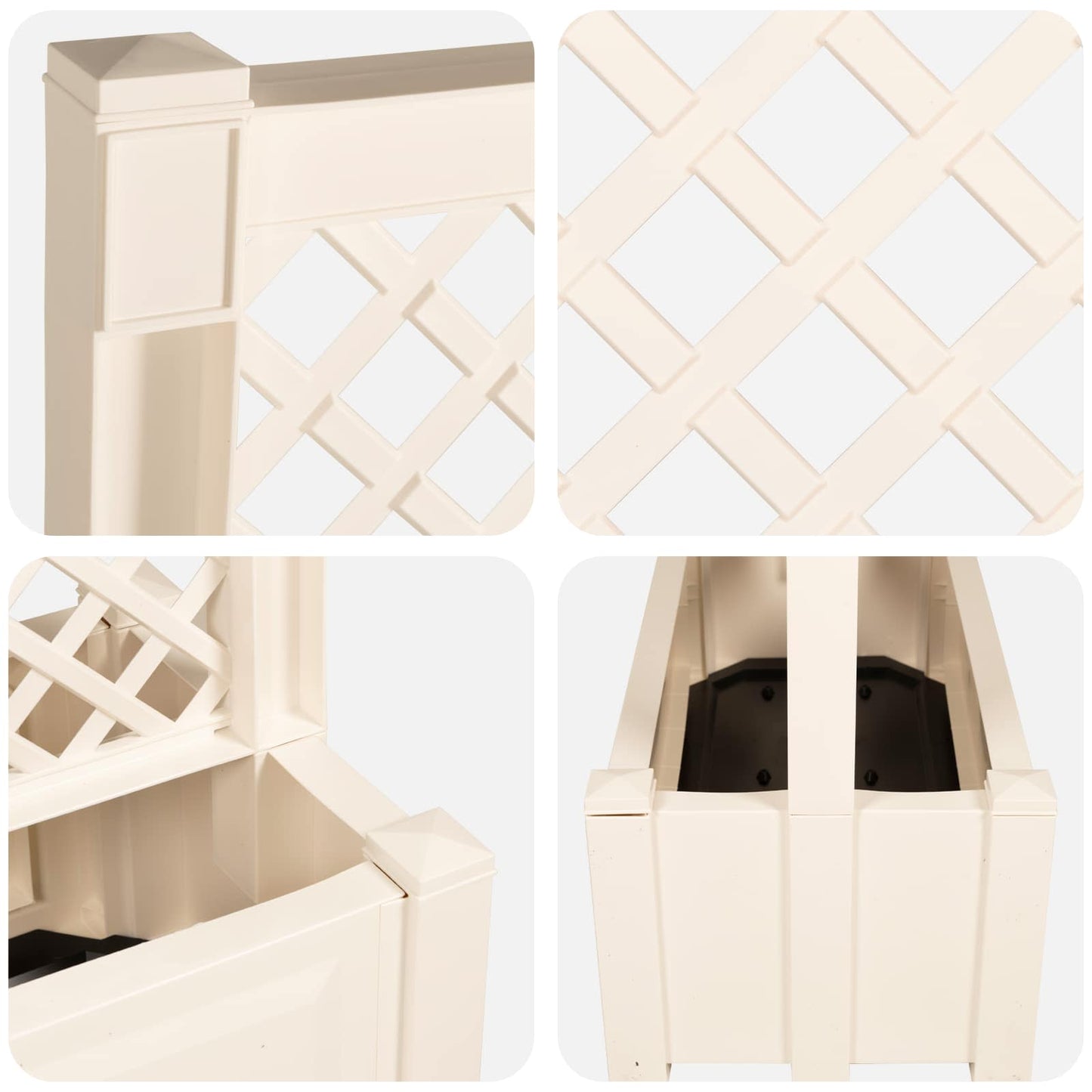 Grote planter met trellis Wit 99,5 x 43 x 133,5 PP is nu te koop bij PeponiXL, paradijselijk wonen!