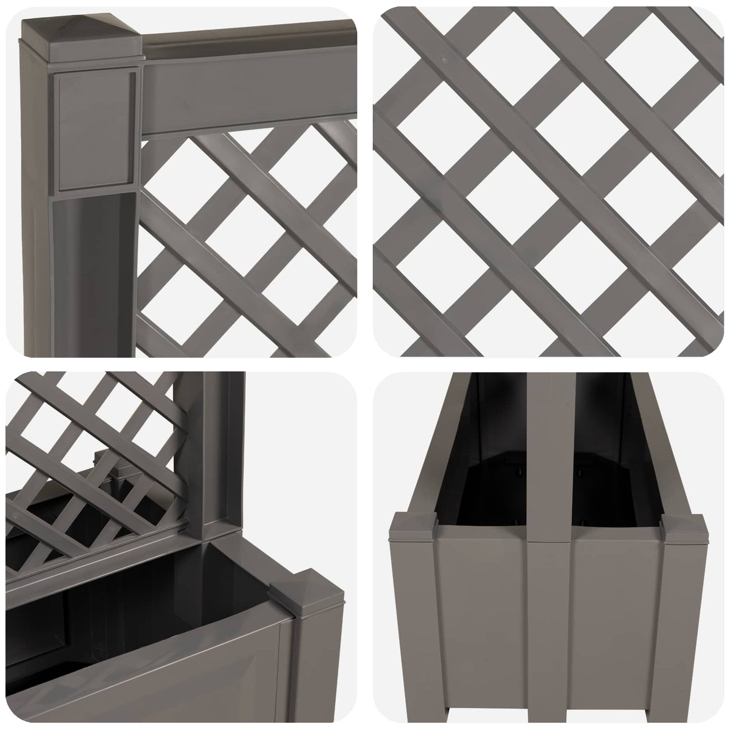 Grote planter met trellis Grijs 99,5 x 43 x 133,5 PP is nu te koop bij PeponiXL, paradijselijk wonen!
