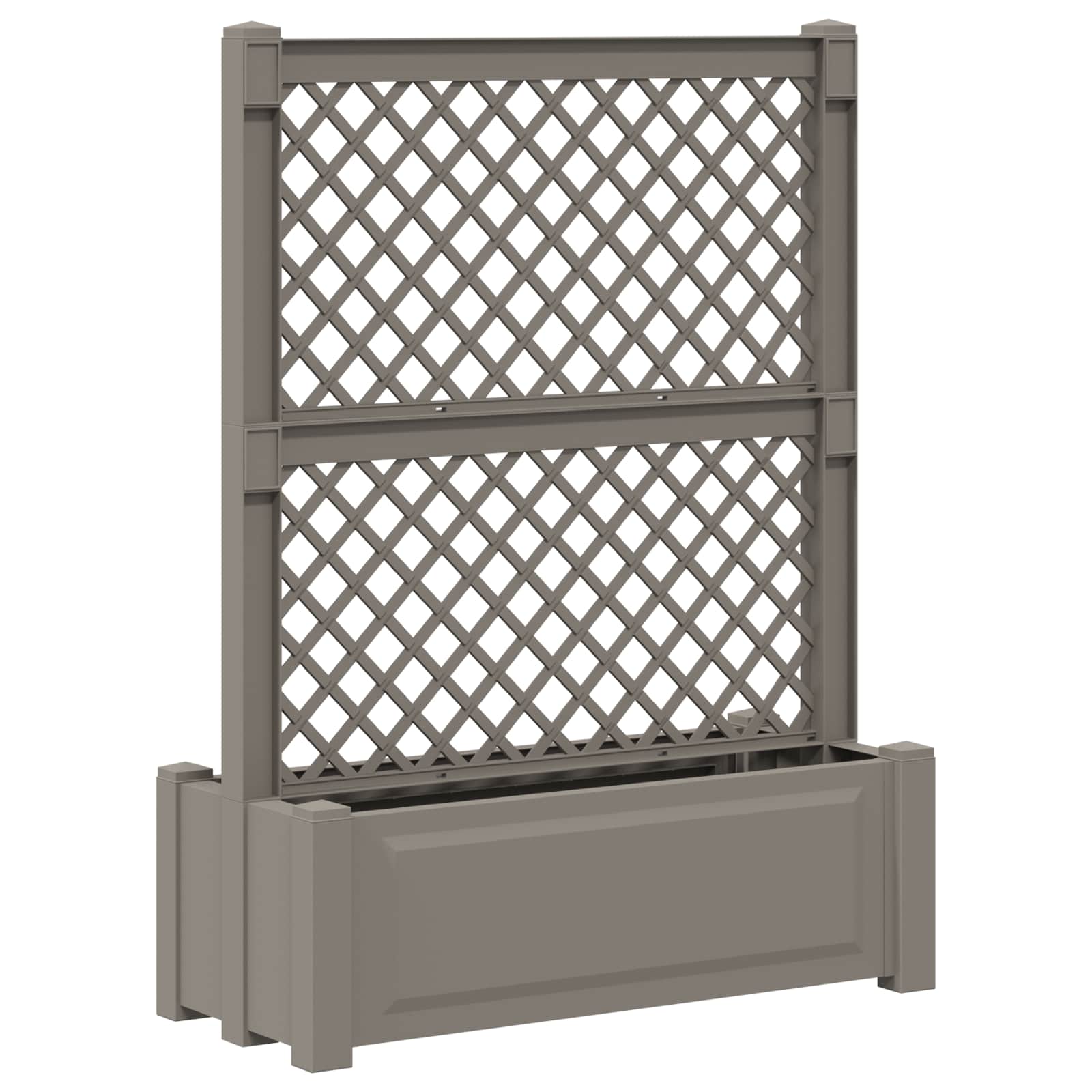 Grote planter met trellis Grijs 99,5 x 43 x 133,5 PP is nu te koop bij PeponiXL, paradijselijk wonen!