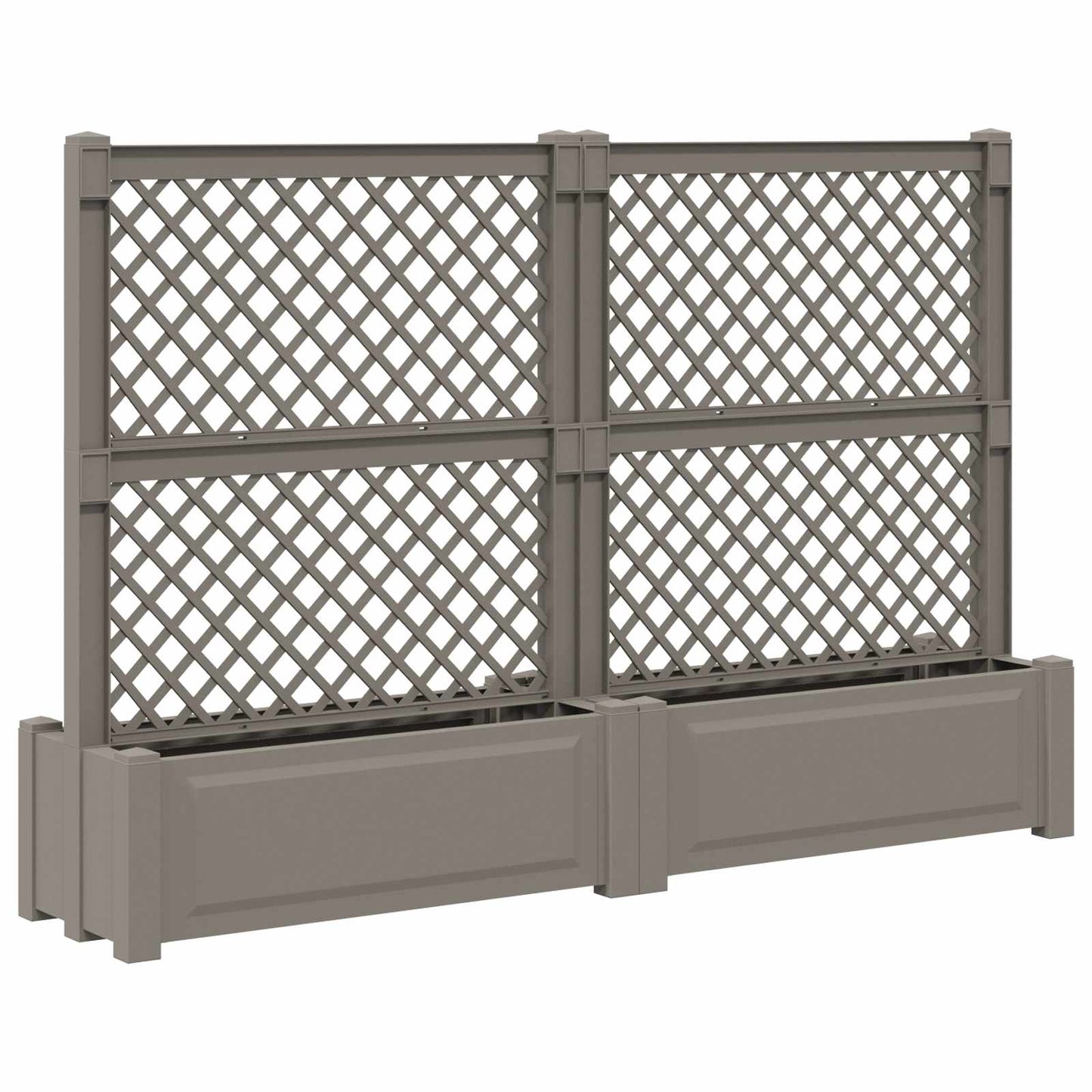 Grote planter met trellis 2 pcs Grijs 200 x 43 x 133,5 cm PP is nu te koop bij PeponiXL, paradijselijk wonen!