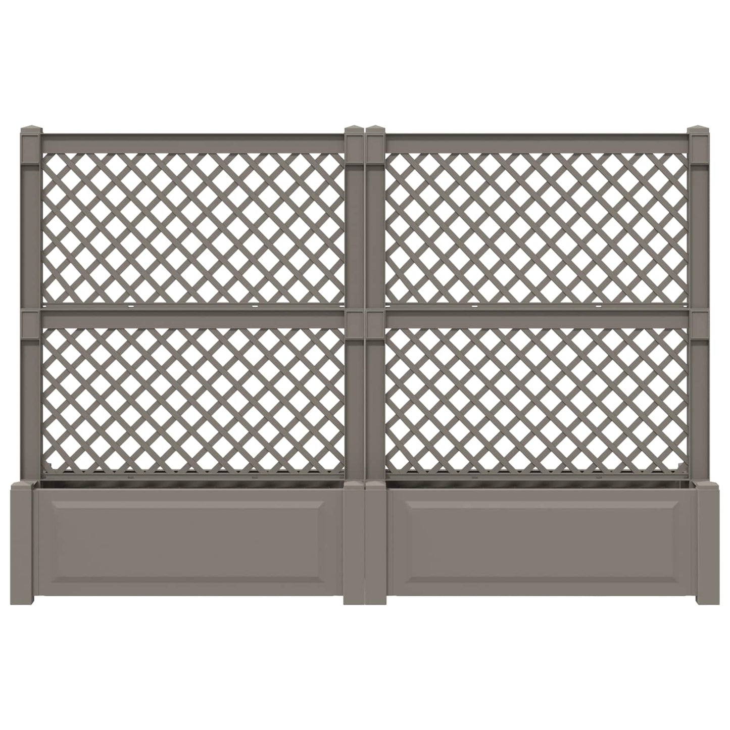 Grote planter met trellis 2 pcs Grijs 200 x 43 x 133,5 cm PP is nu te koop bij PeponiXL, paradijselijk wonen!