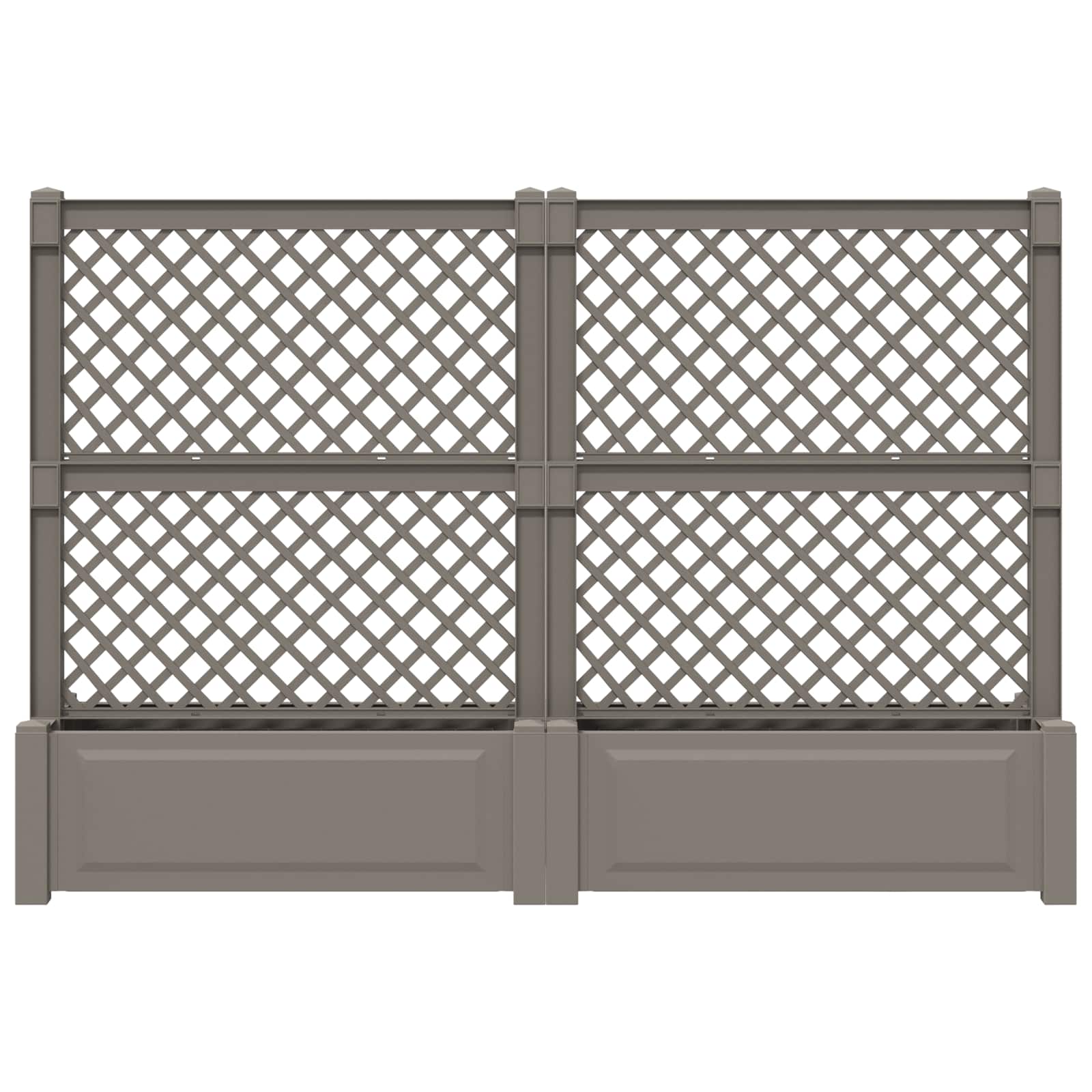 Grote planter met trellis 2 pcs Grijs 200 x 43 x 133,5 cm PP is nu te koop bij PeponiXL, paradijselijk wonen!