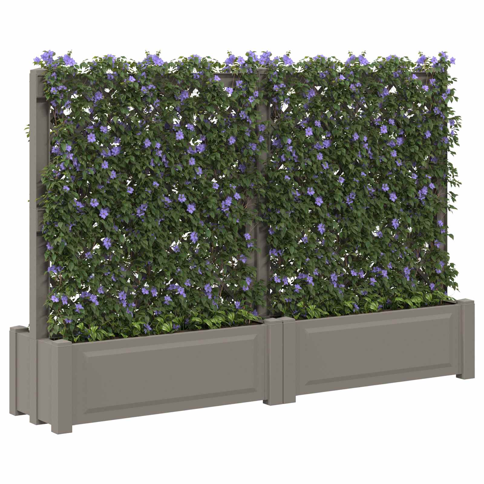Grote planter met trellis 2 pcs Grijs 200 x 43 x 133,5 cm PP is nu te koop bij PeponiXL, paradijselijk wonen!