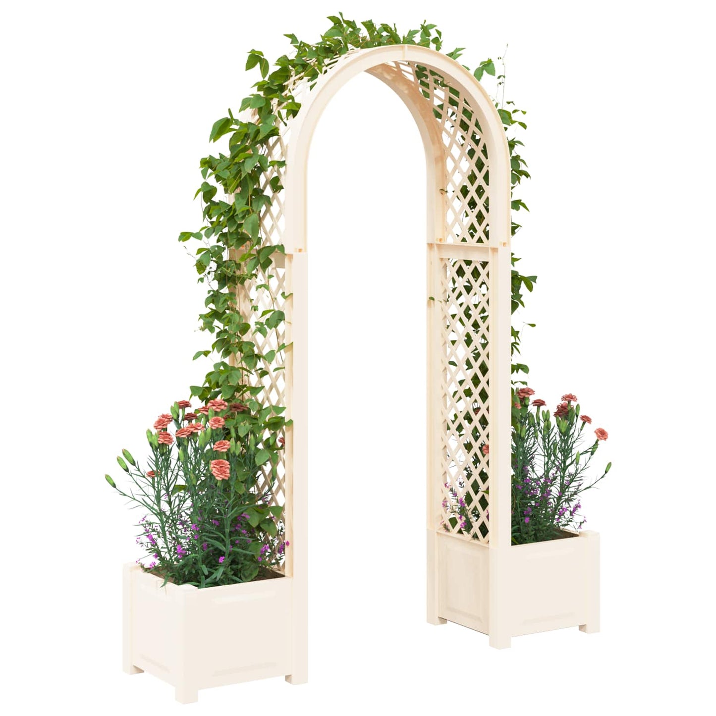 Rozenboog met planter Wit 168,5 x 43 x 207 cm PP is nu te koop bij PeponiXL, paradijselijk wonen!