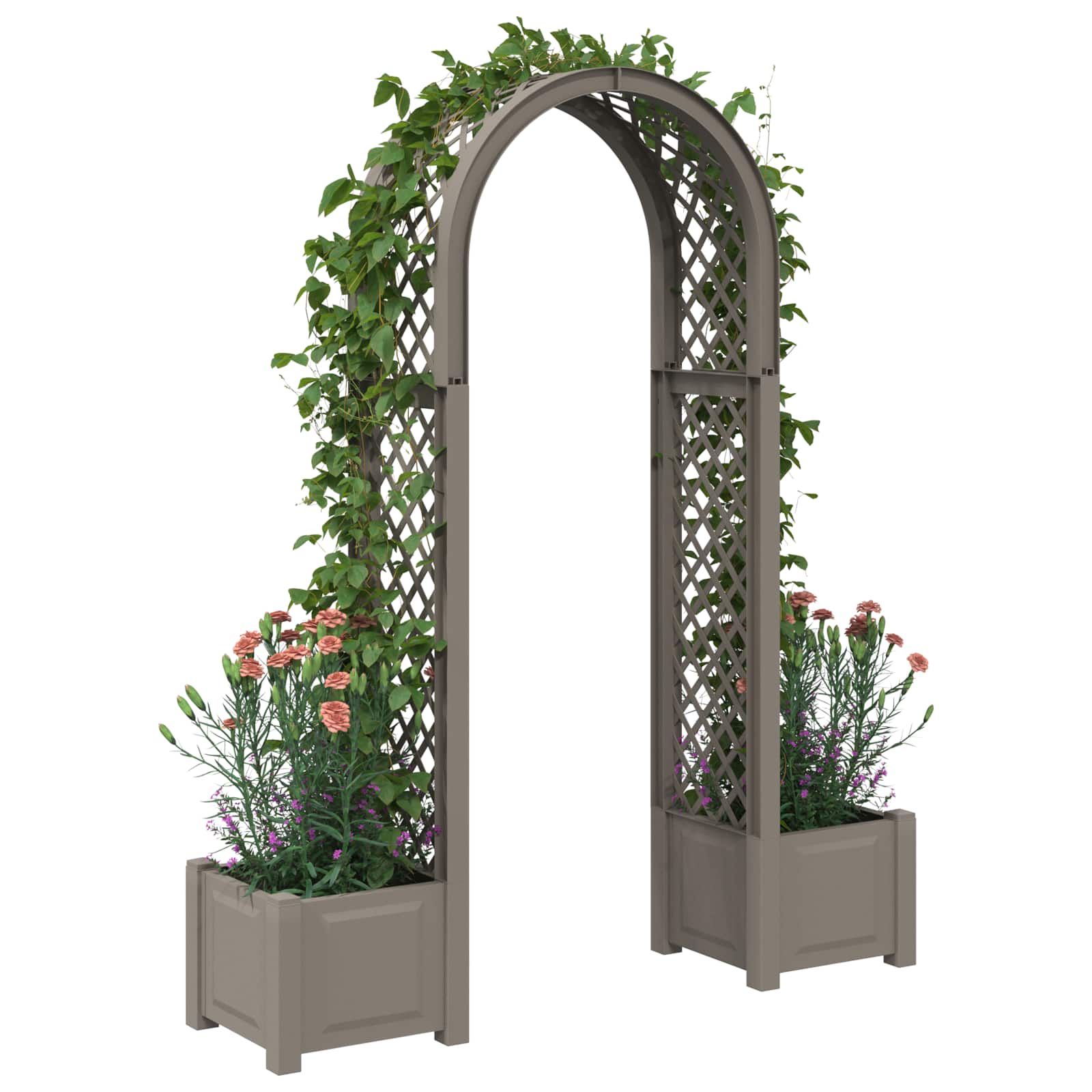 Rozenboog met planter Grijs 168,5 x 43 x 207 cm PP is nu te koop bij PeponiXL, paradijselijk wonen!