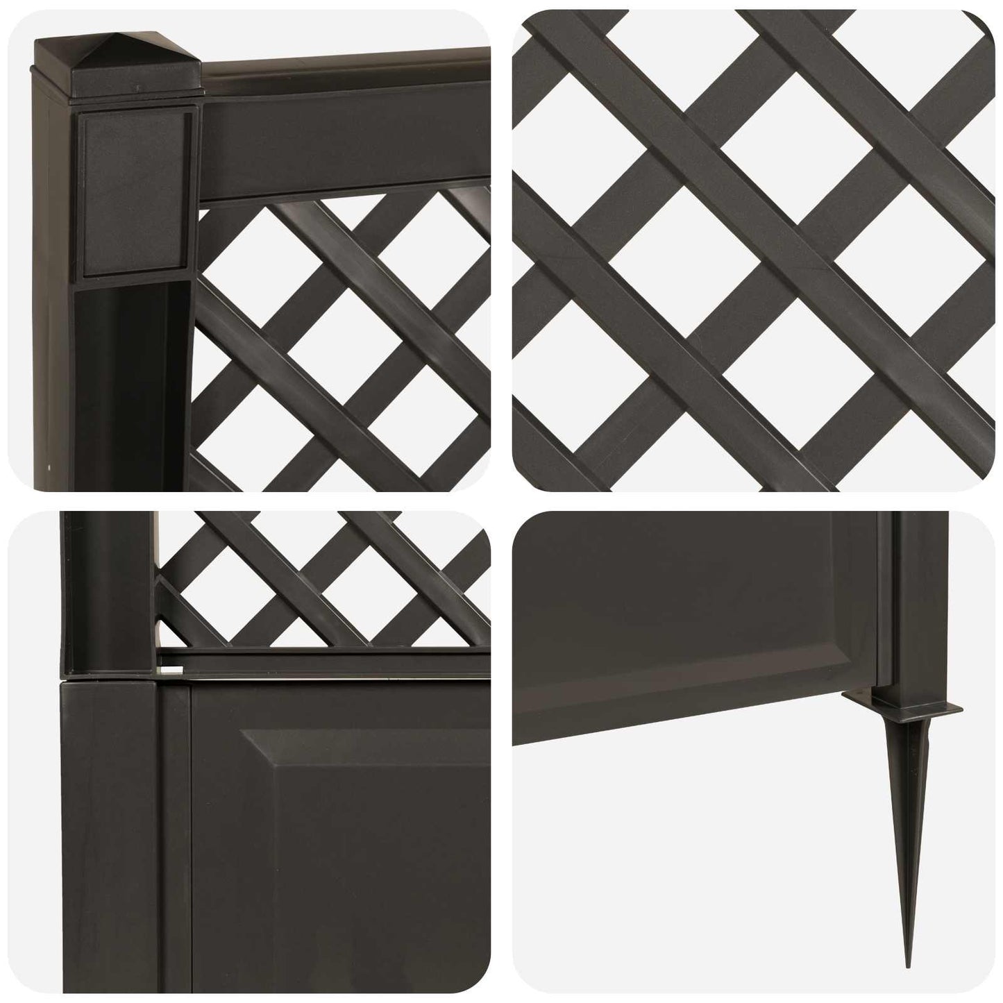 Trellis met Spike Antracietkleurig 43 x 6 x 165 cm PP is nu te koop bij PeponiXL, paradijselijk wonen!