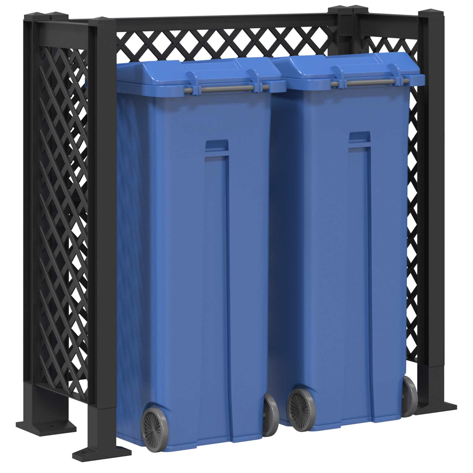 Vuilnisbak Trellis Antracietkleurig 123 x 47 x 114 cm PP is nu te koop bij PeponiXL, paradijselijk wonen!