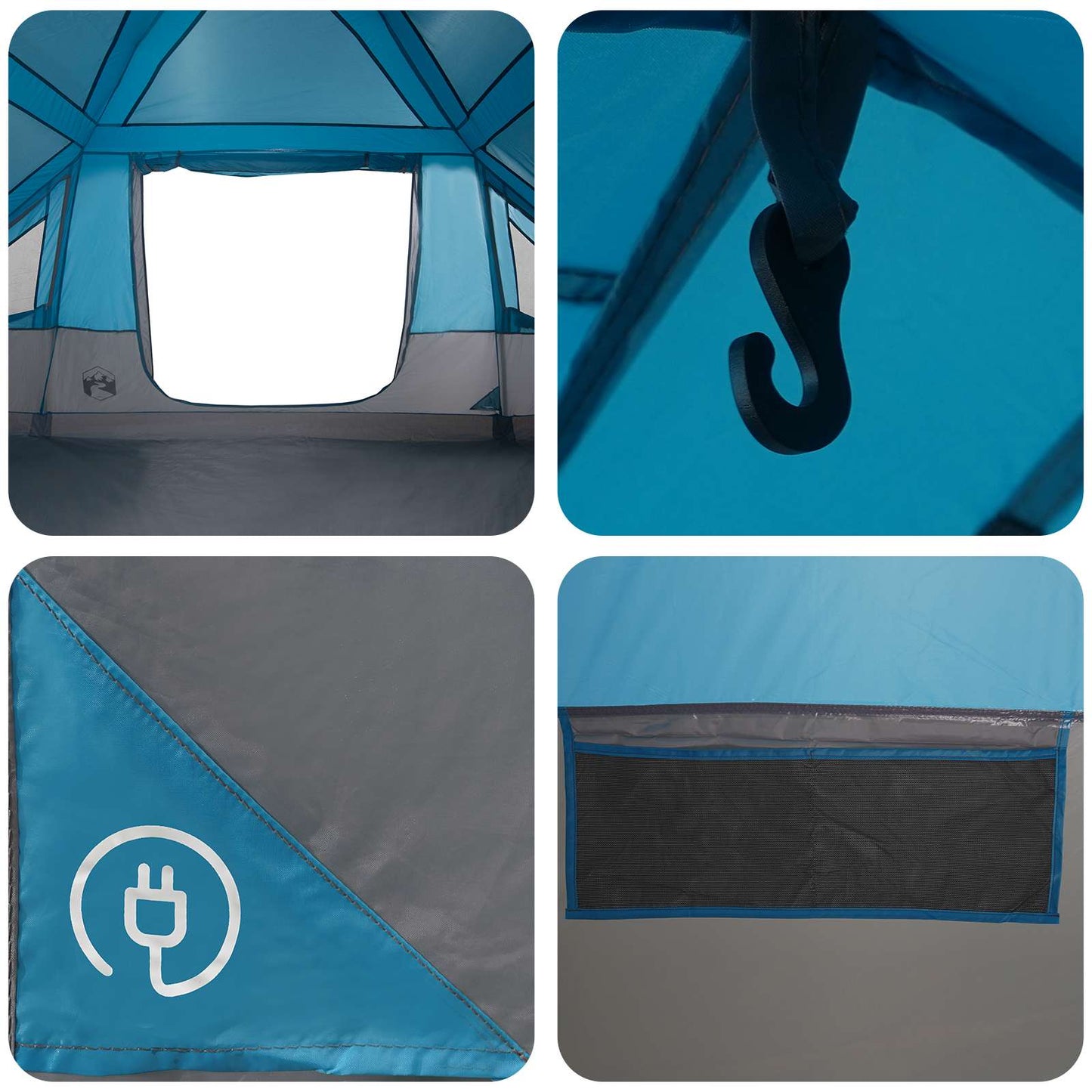 Gezinstent met regenzeil waterdicht 6-persoons Blauw is nu te koop bij PeponiXL, paradijselijk wonen!