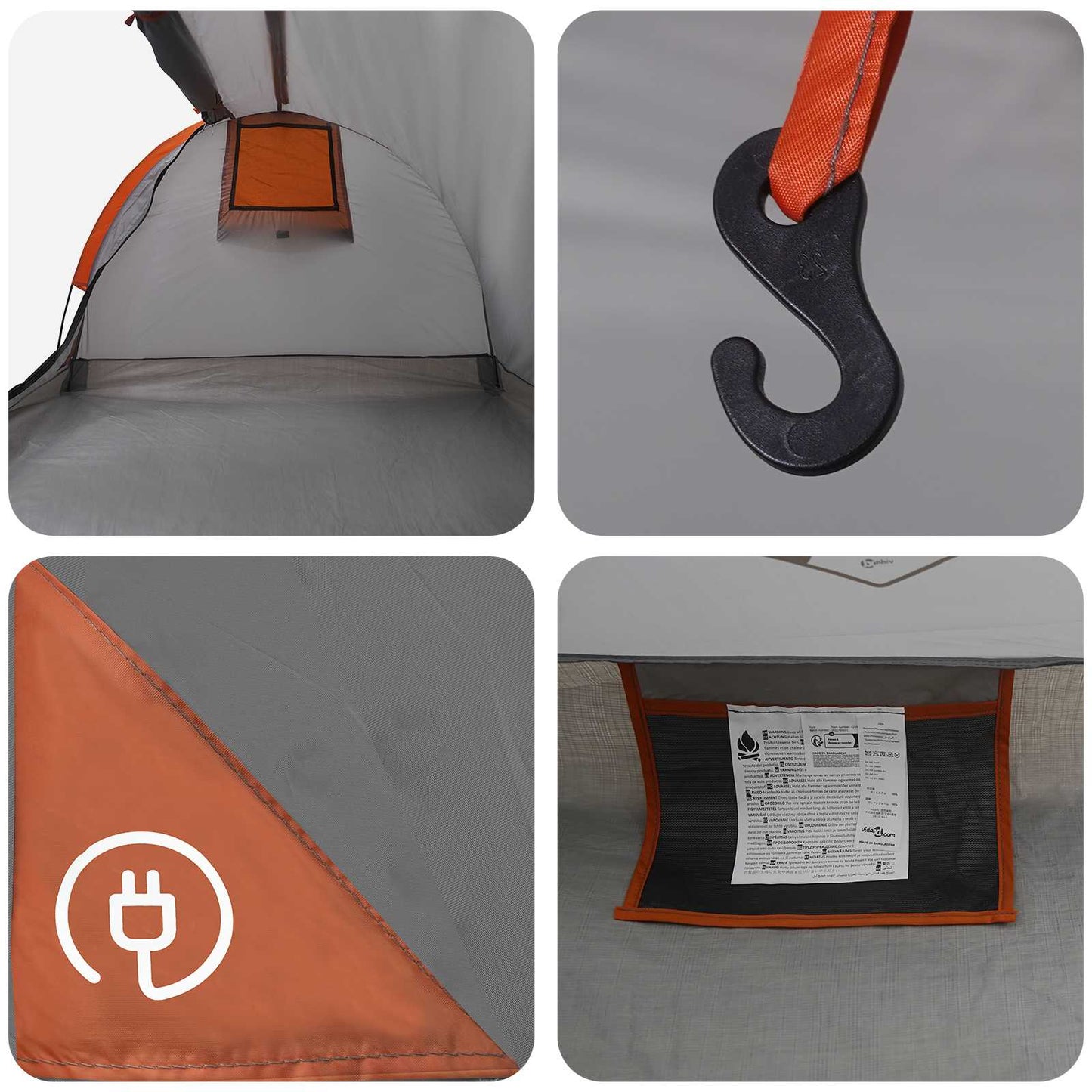 Hiking Tent Waterdicht 1-persoons Grijs en Oranje is nu te koop bij PeponiXL, paradijselijk wonen!