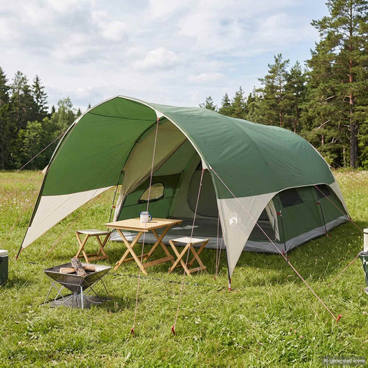 Tunnel Tent met Waterdichte Regenhoes 10-persoons Groen is nu te koop bij PeponiXL, paradijselijk wonen!