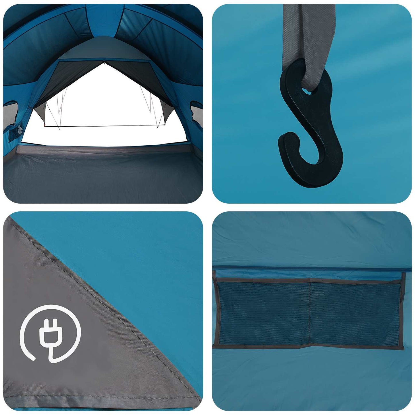 Tunnel Tent met Waterdichte Regenhoes 10-persoons Blauw is nu te koop bij PeponiXL, paradijselijk wonen!