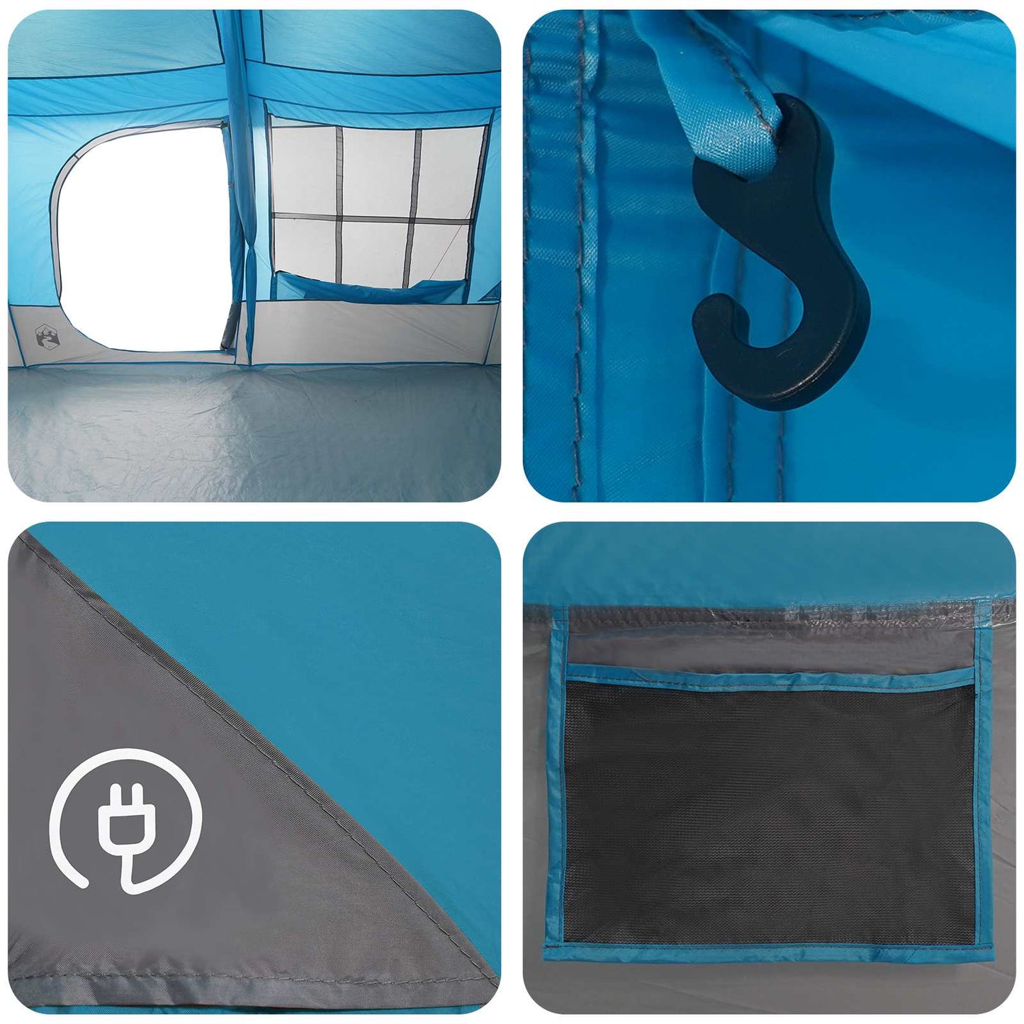Gezinstent met regenzeil waterdicht 9-persoons Blauw is nu te koop bij PeponiXL, paradijselijk wonen!