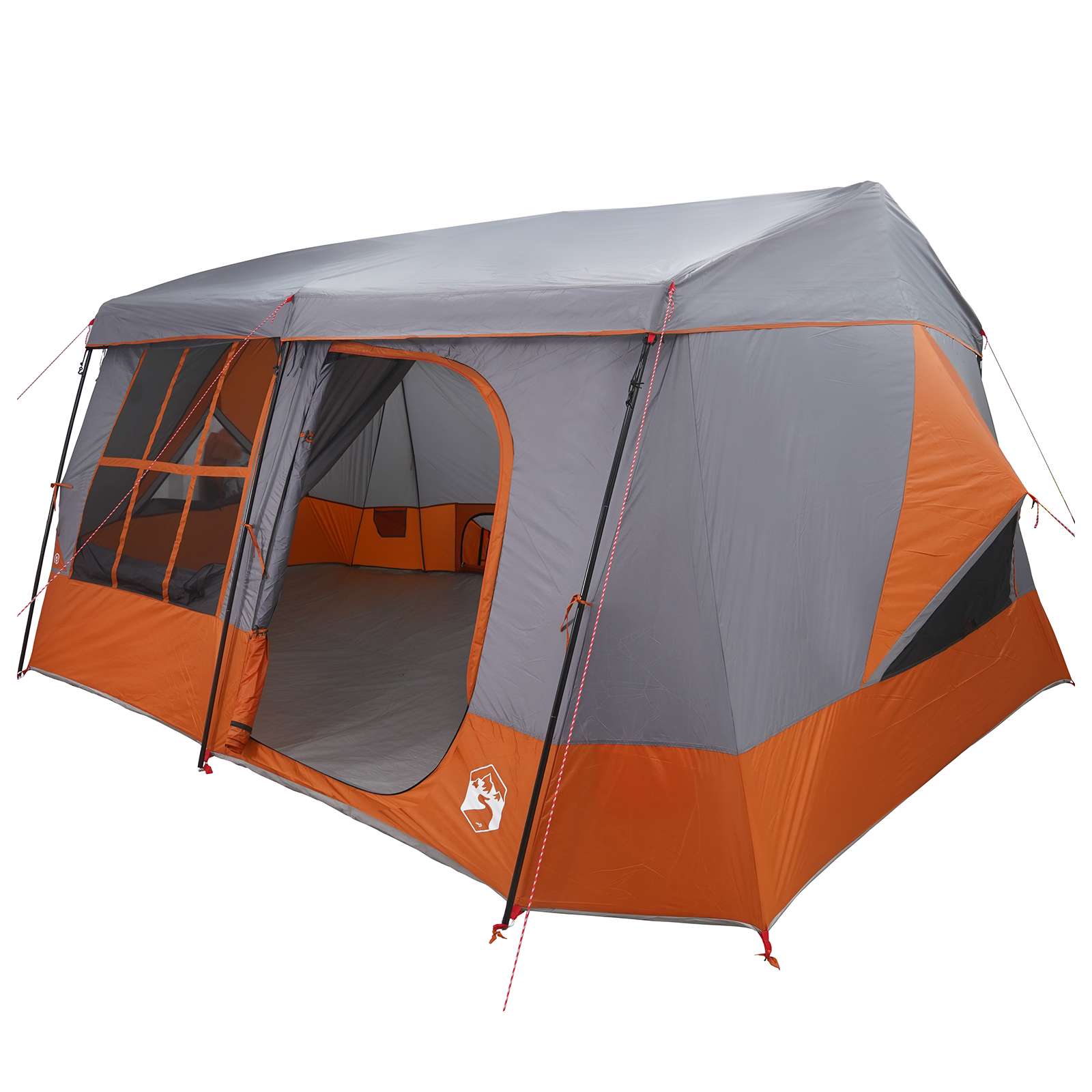 Gezinstent met regenzeil waterdicht 9-persoons Grijs en Oranje is nu te koop bij PeponiXL, paradijselijk wonen!