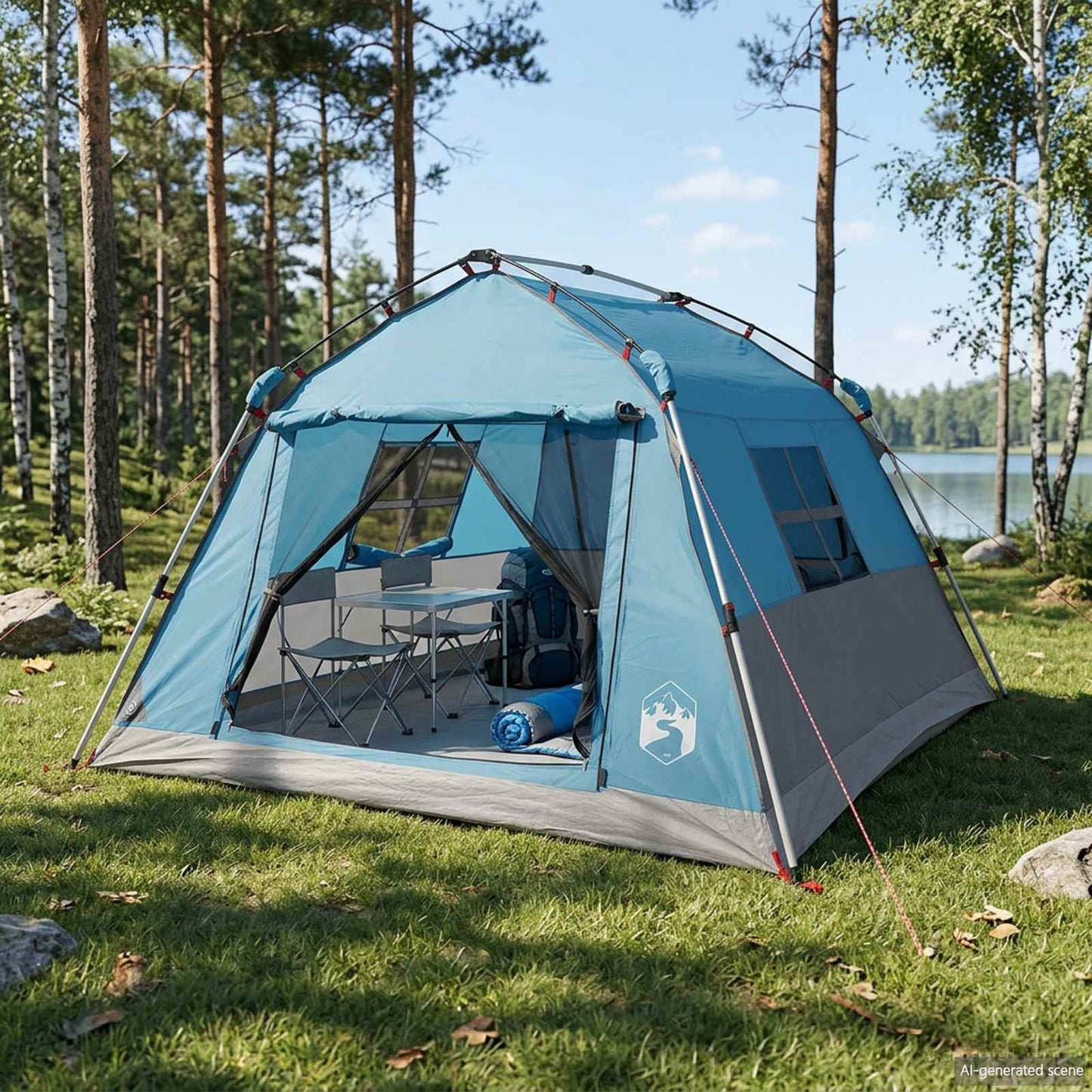 Instant Tent Water-resistant 3-persoons Blauw is nu te koop bij PeponiXL, paradijselijk wonen!