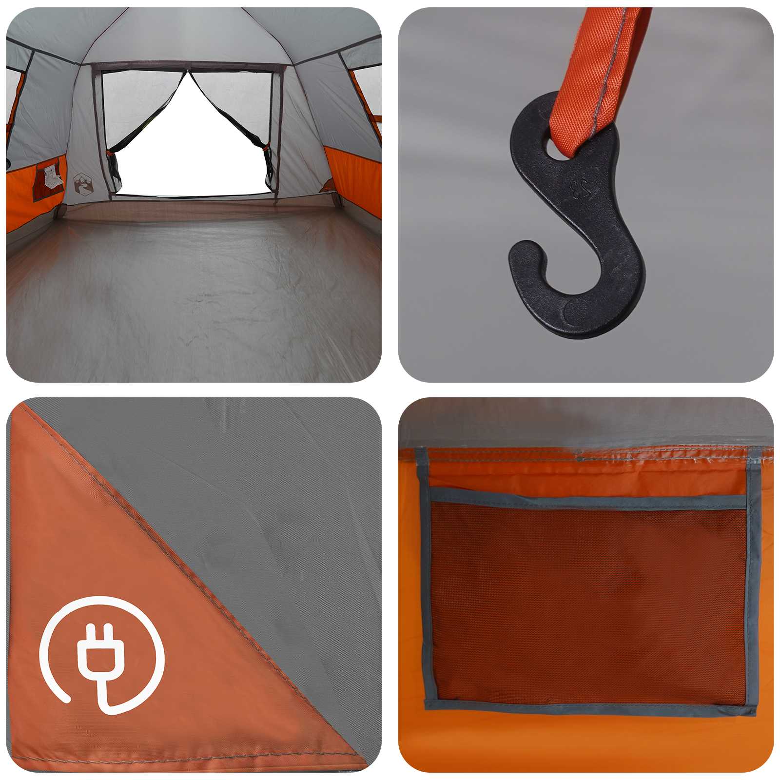Instant Tent Water-resistant 3-persoons Grijs en Oranje is nu te koop bij PeponiXL, paradijselijk wonen!