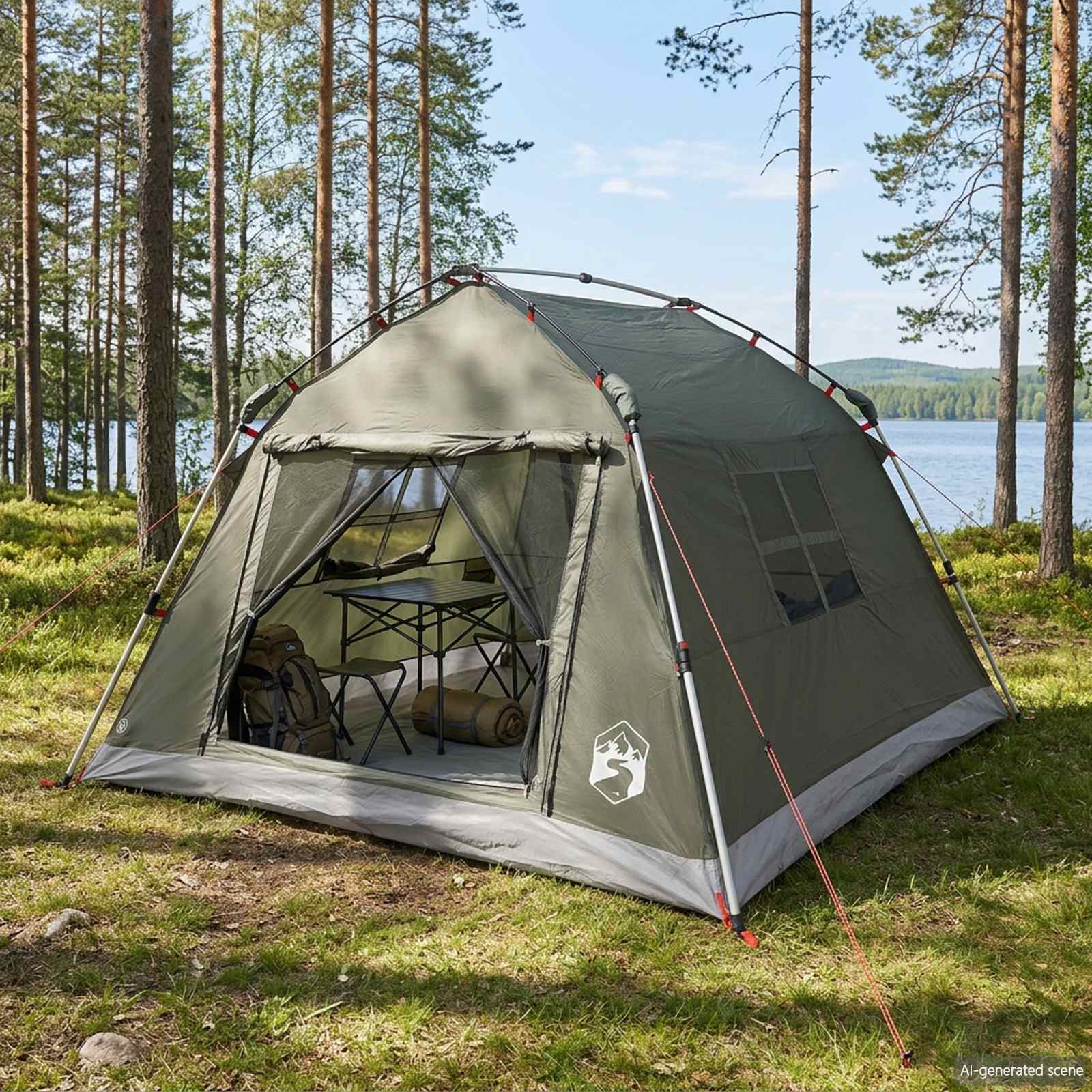 Instant Tent Water-resistant 3-persoons Legergroen is nu te koop bij PeponiXL, paradijselijk wonen!