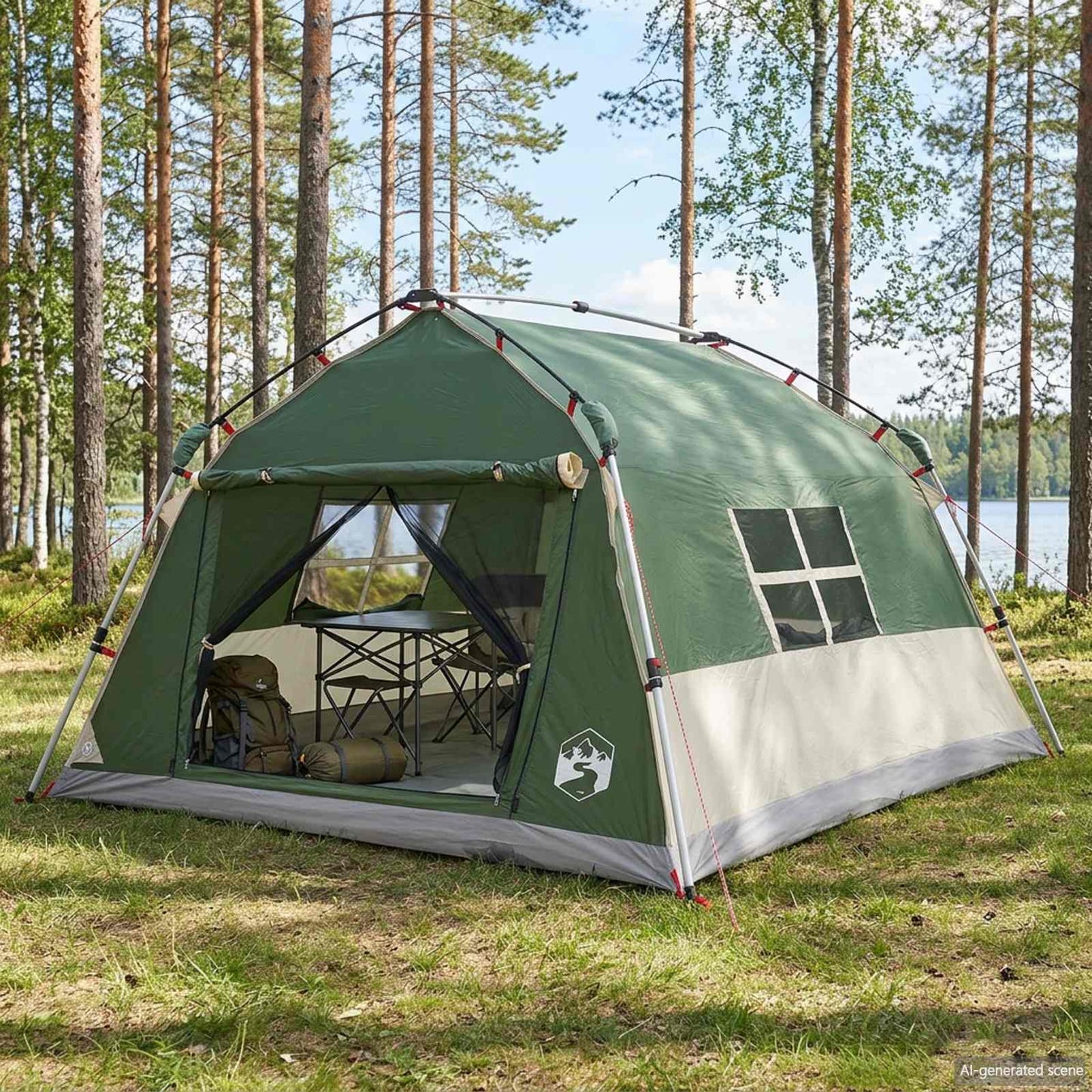Instant Tent Water-resistant 4-persoons Groen is nu te koop bij PeponiXL, paradijselijk wonen!
