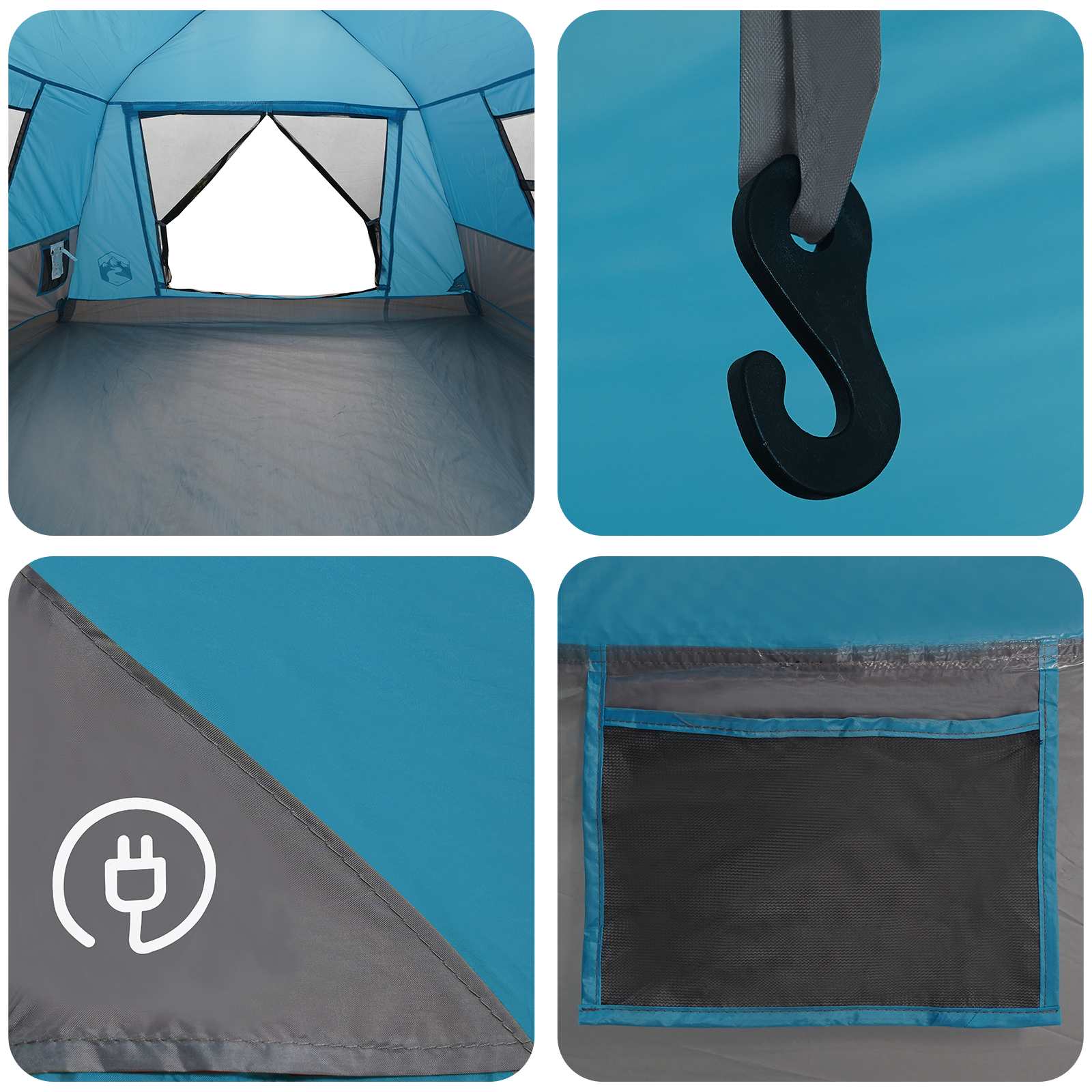 Instant Tent Water-resistant 4-persoons Blauw is nu te koop bij PeponiXL, paradijselijk wonen!