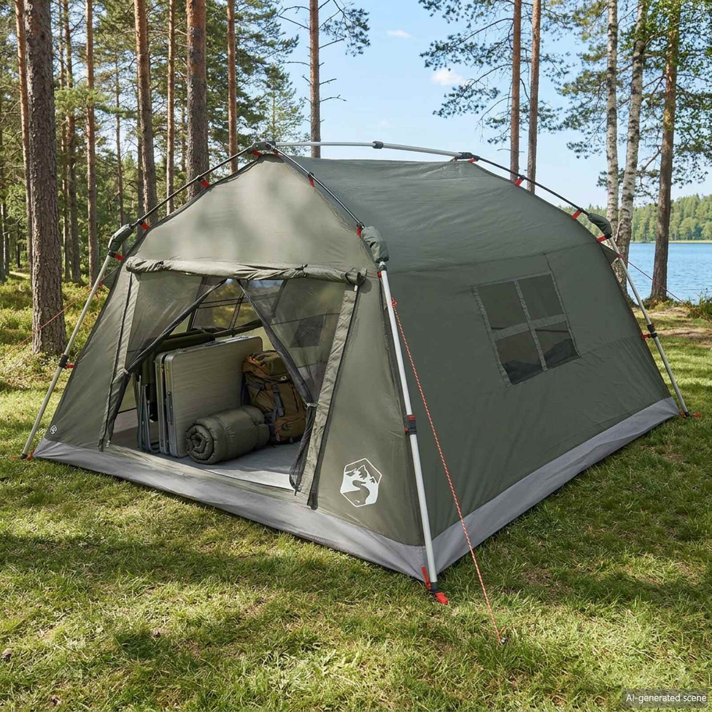 Instant Tent Water-resistant 4-persoons Legergroen is nu te koop bij PeponiXL, paradijselijk wonen!