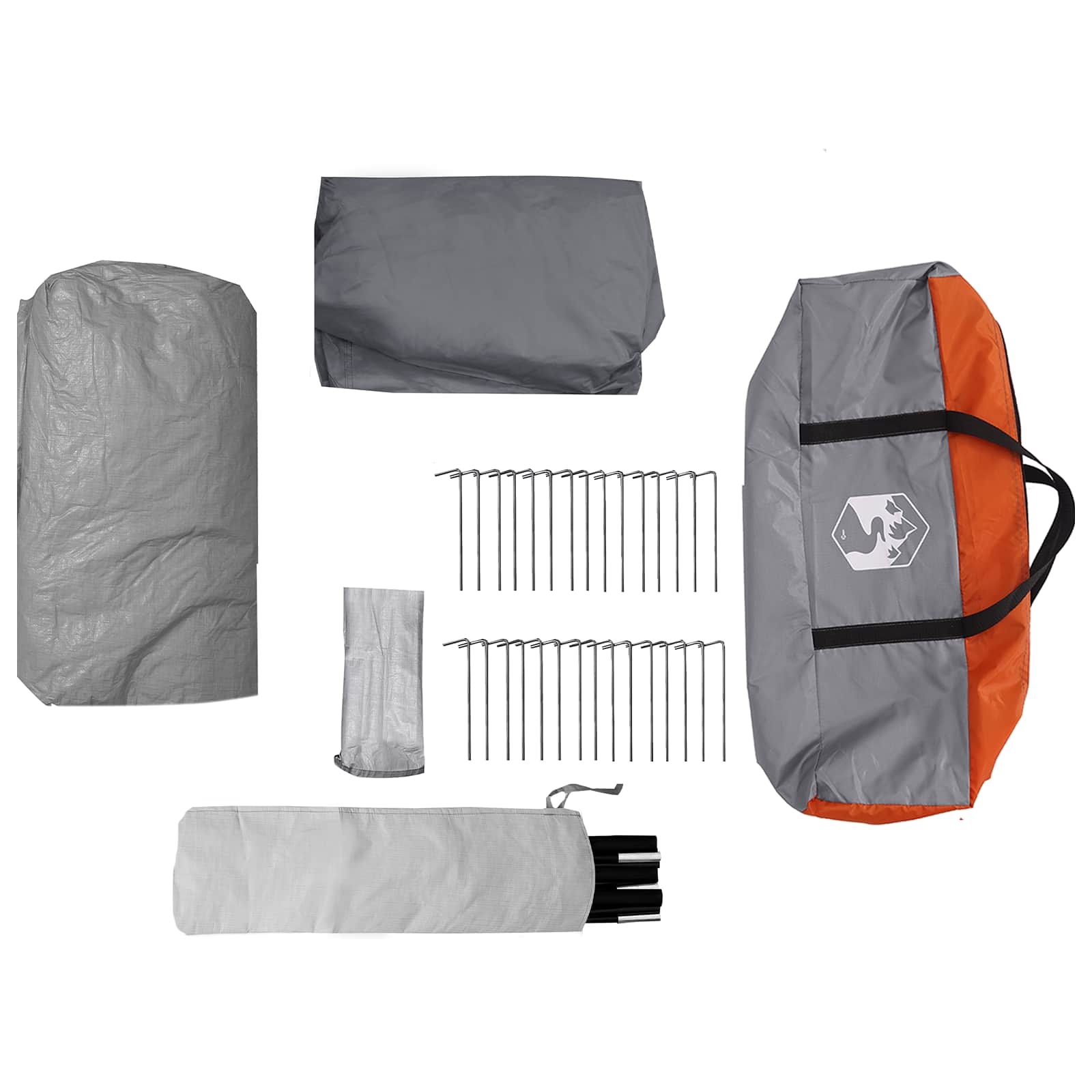 3-persoons Grijs en Oranje 185T Polyester met PU Coating is nu te koop bij PeponiXL, paradijselijk wonen!