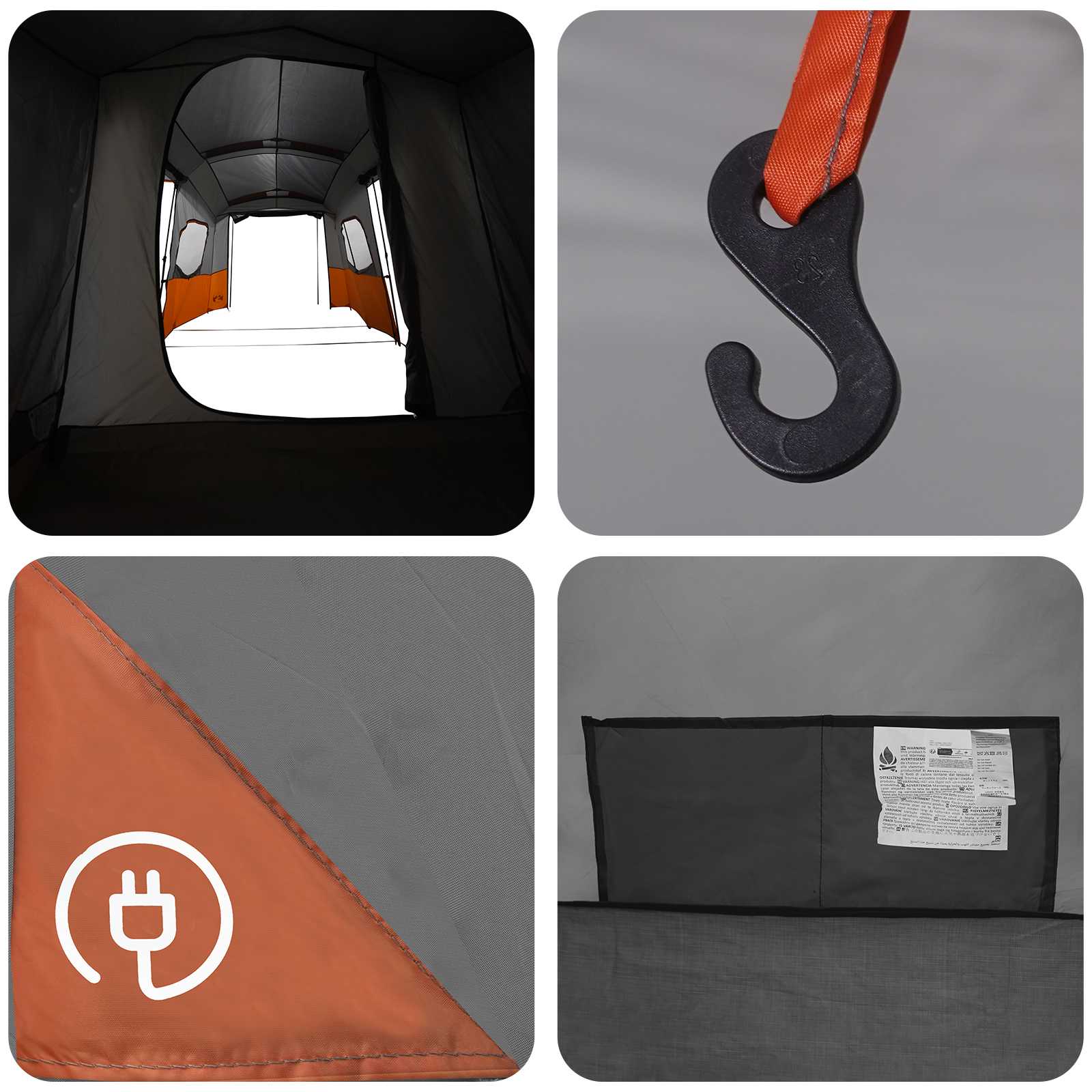 3-persoons Grijs en Oranje 185T Polyester met PU Coating is nu te koop bij PeponiXL, paradijselijk wonen!