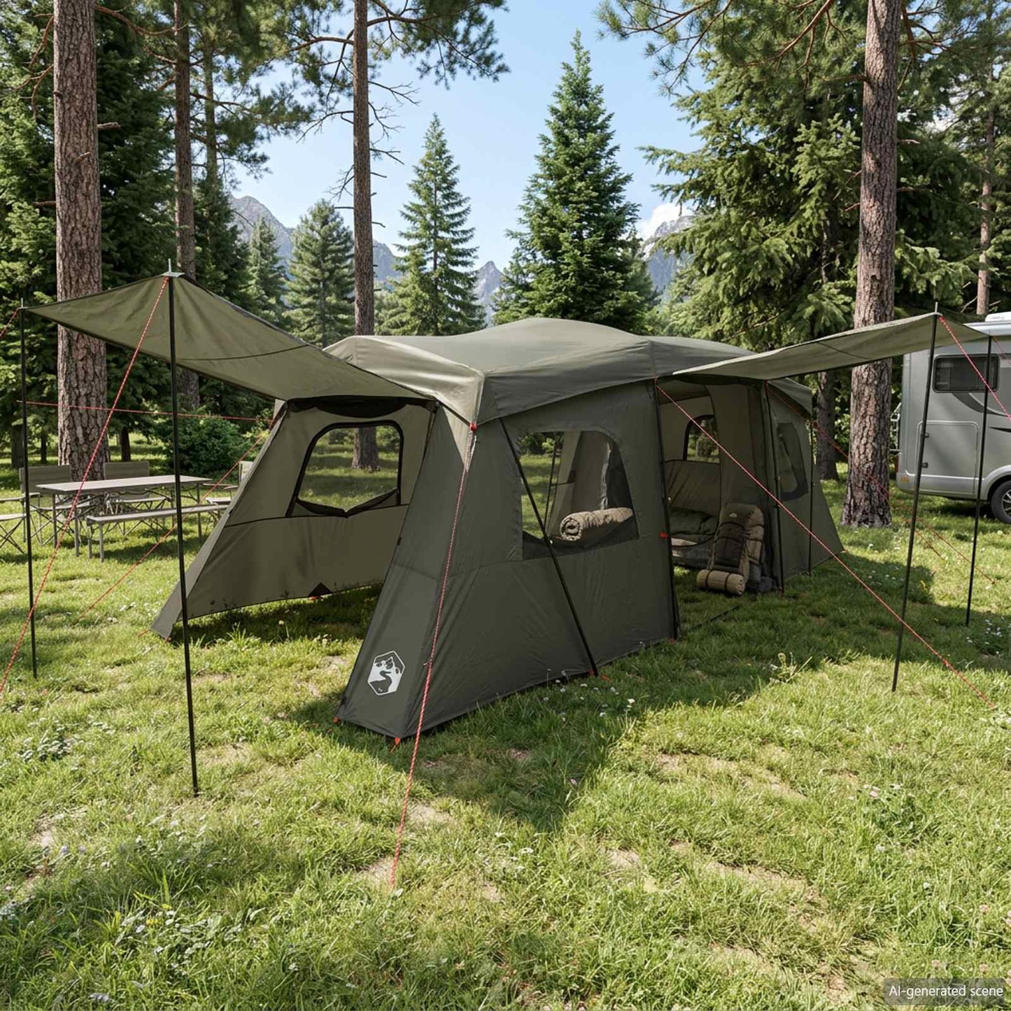 3-persoons 3-persoons Legergroen 185T Polyester met PU Coating is nu te koop bij PeponiXL, paradijselijk wonen!
