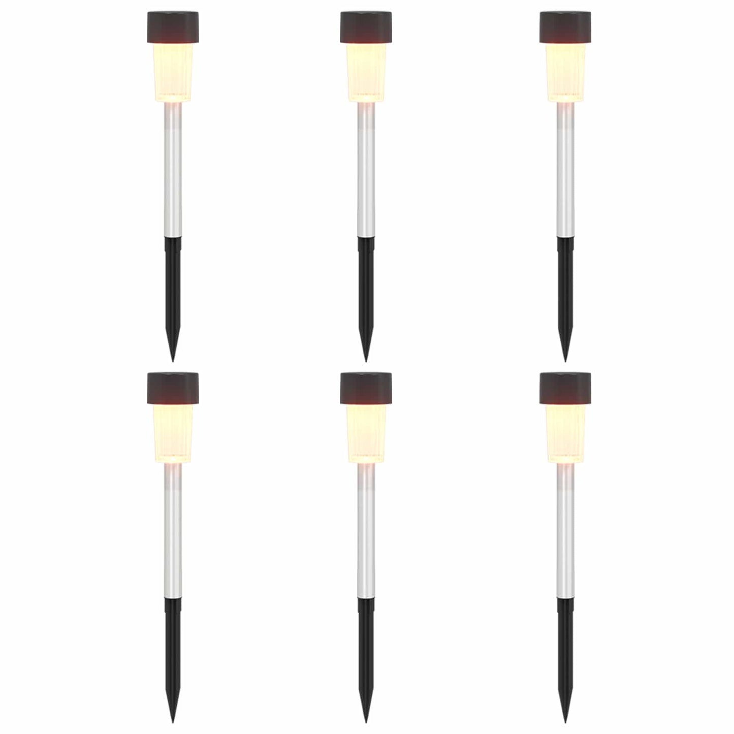 Buitenzonne-lampen met grondpin 6 pcs Warmwit 29,5 cm