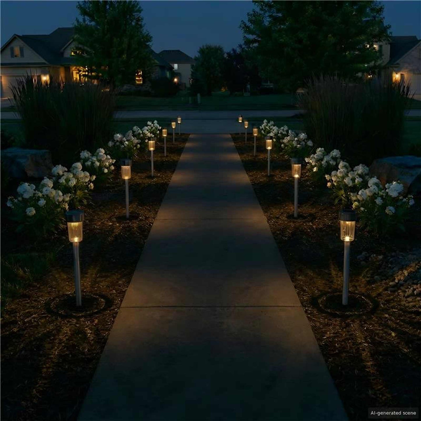 Buitenzonne-lampen met grondpin 24 pcs Warmwit 29,5 cm