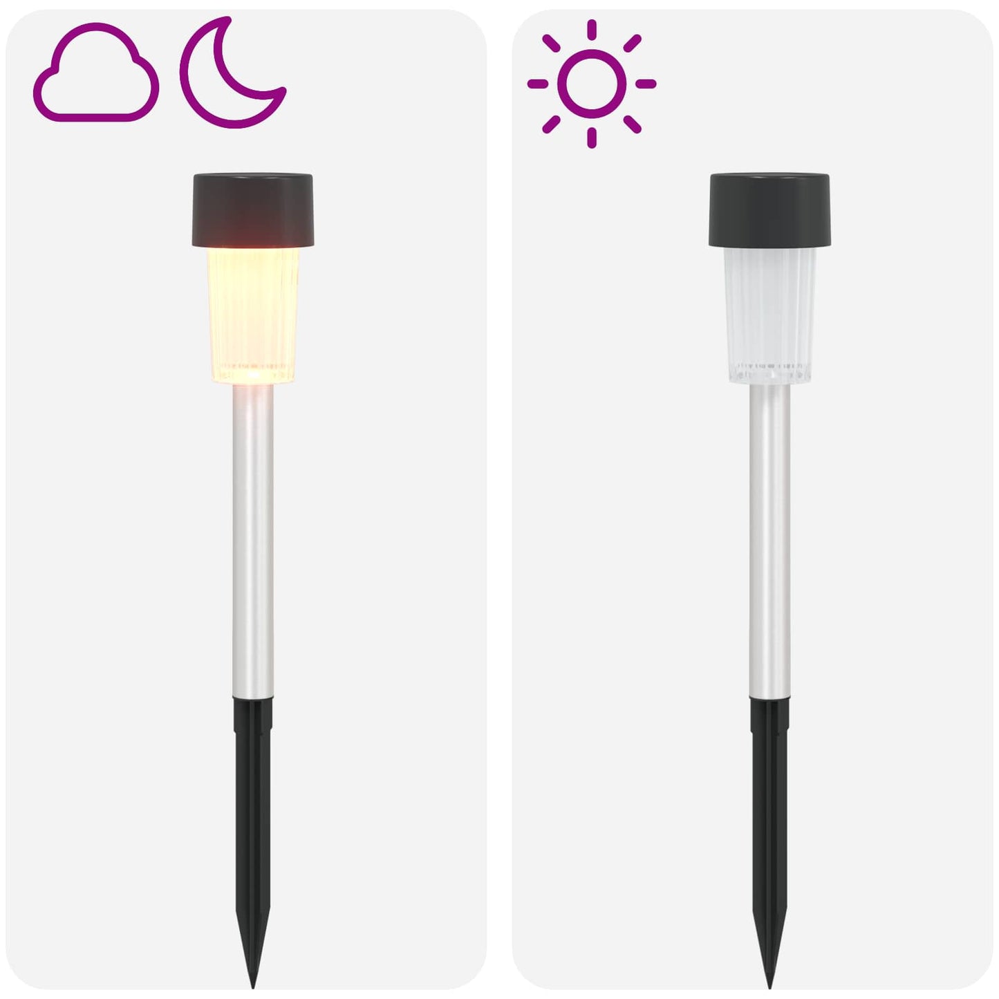 Buitenzonne-lampen met grondpin 24 pcs Warmwit 29,5 cm