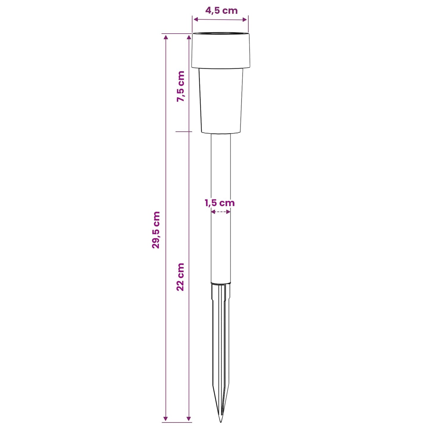 Buitenzonne-lampen met grondpin 24 pcs Warmwit 29,5 cm