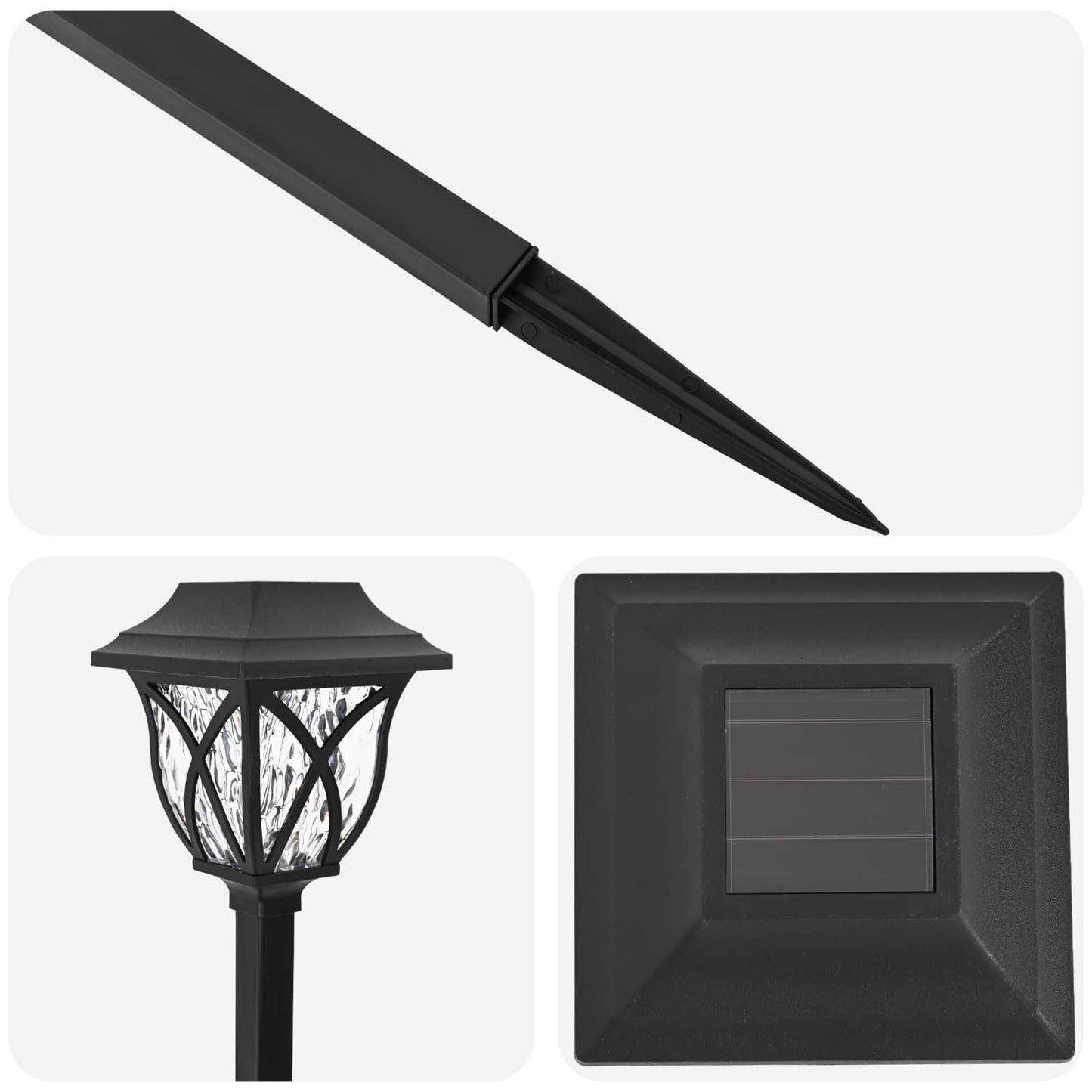 Buitenzonne-lampen met grondpin 12 pcs Warmwit 42 cm PP