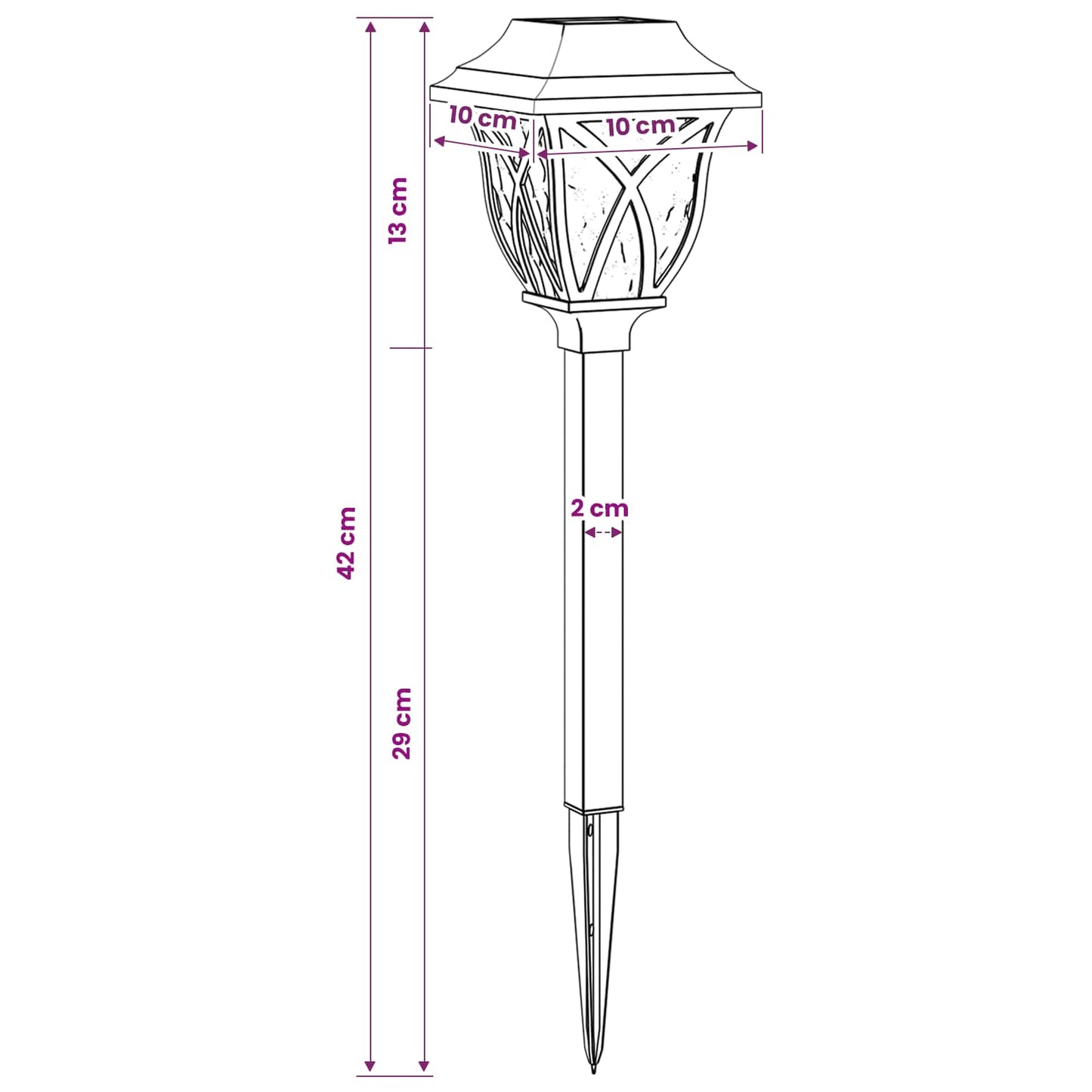 Buitenzonne-lampen met grondpin 24 pcs Warmwit 42 cm PP