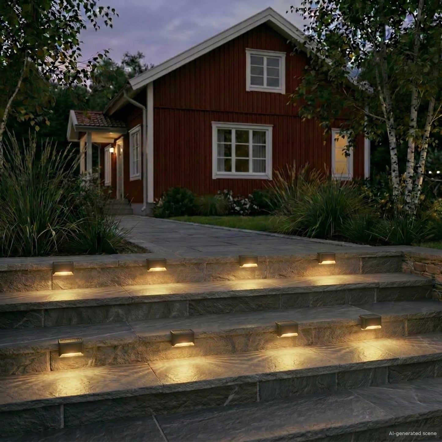 Buitenzonne-lampen met grondpin 8 pcs Warmwit 4,5 cm ABS en PS
