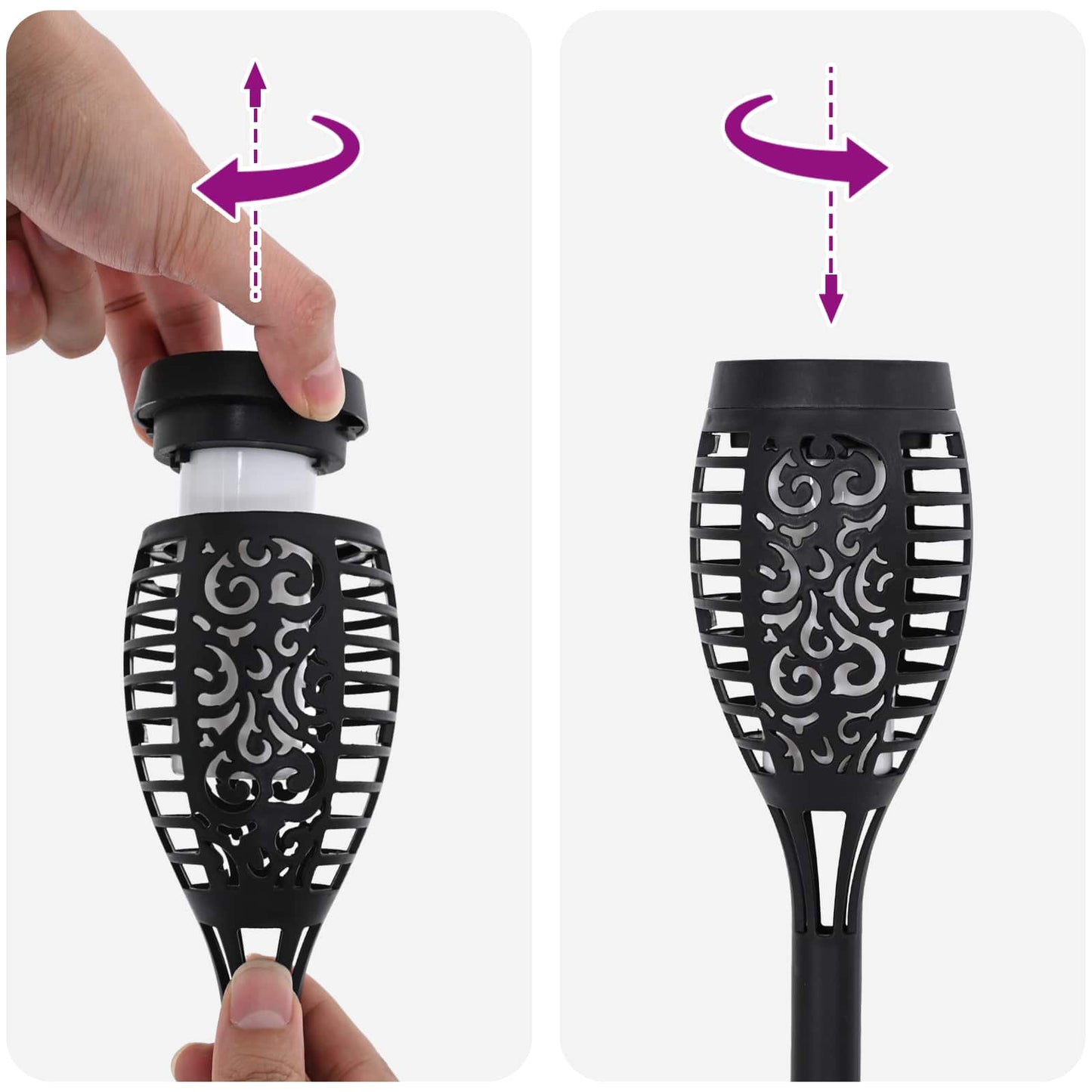 Buitenzonne-lampen met grondpin 6 pcs Warmwit 47,5 cm ABS
