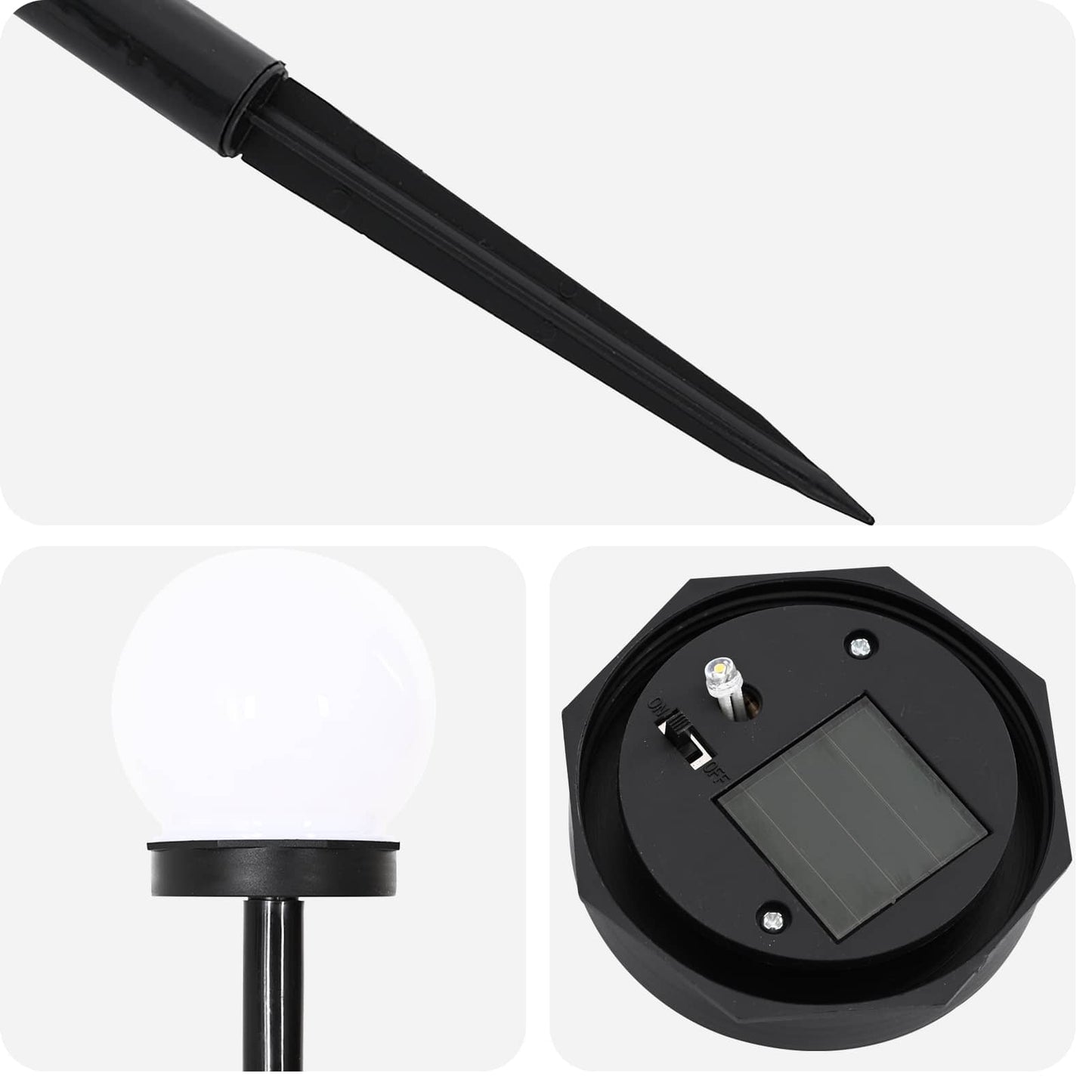 Buitenzonne-lampen met grondpin 4 pcs Warmwit 38,5 cm ABS