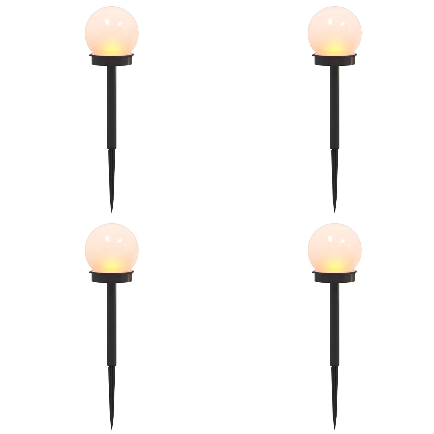 Buitenzonne-lampen met grondpin 4 pcs Warmwit 38,5 cm ABS