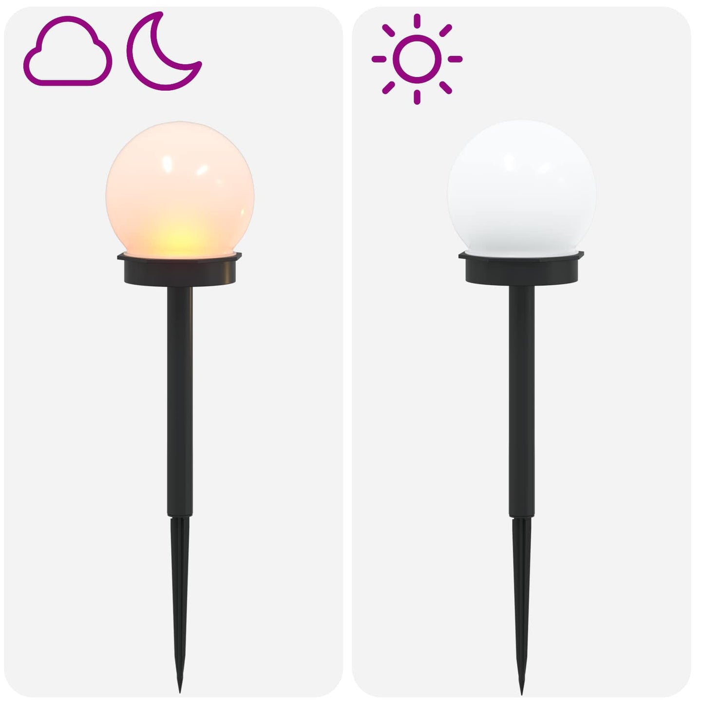 Buitenzonne-lampen met grondpin 4 pcs Warmwit 38,5 cm ABS