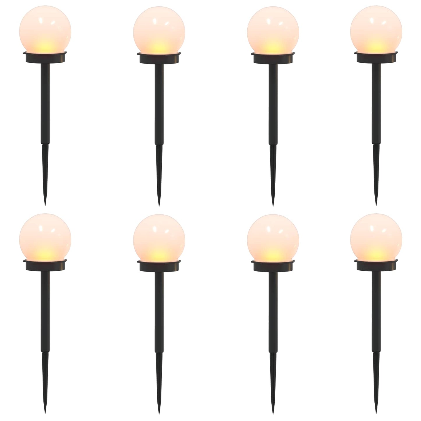 Buitenzonne-lampen met grondpin 8 pcs Warmwit 38,5 cm ABS