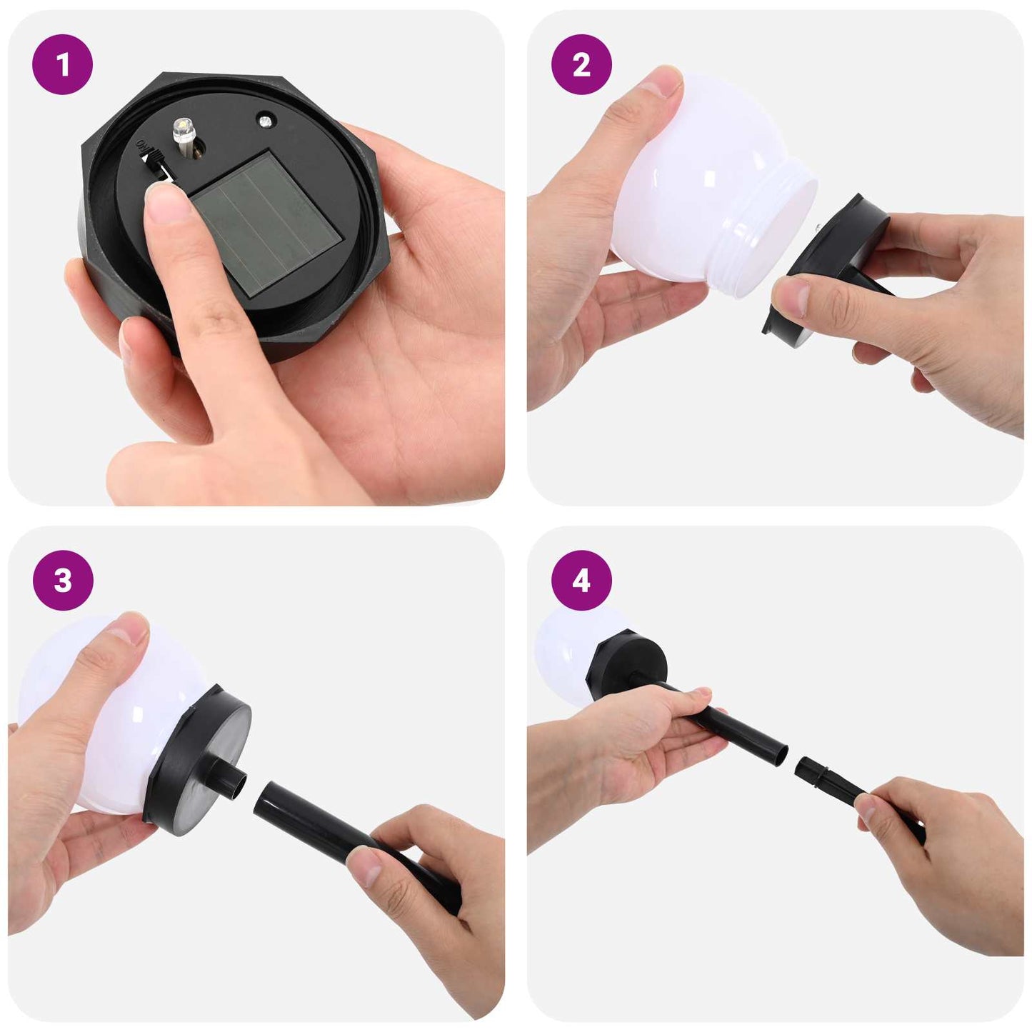 Buitenzonne-lampen met grondpin 8 pcs Warmwit 38,5 cm ABS