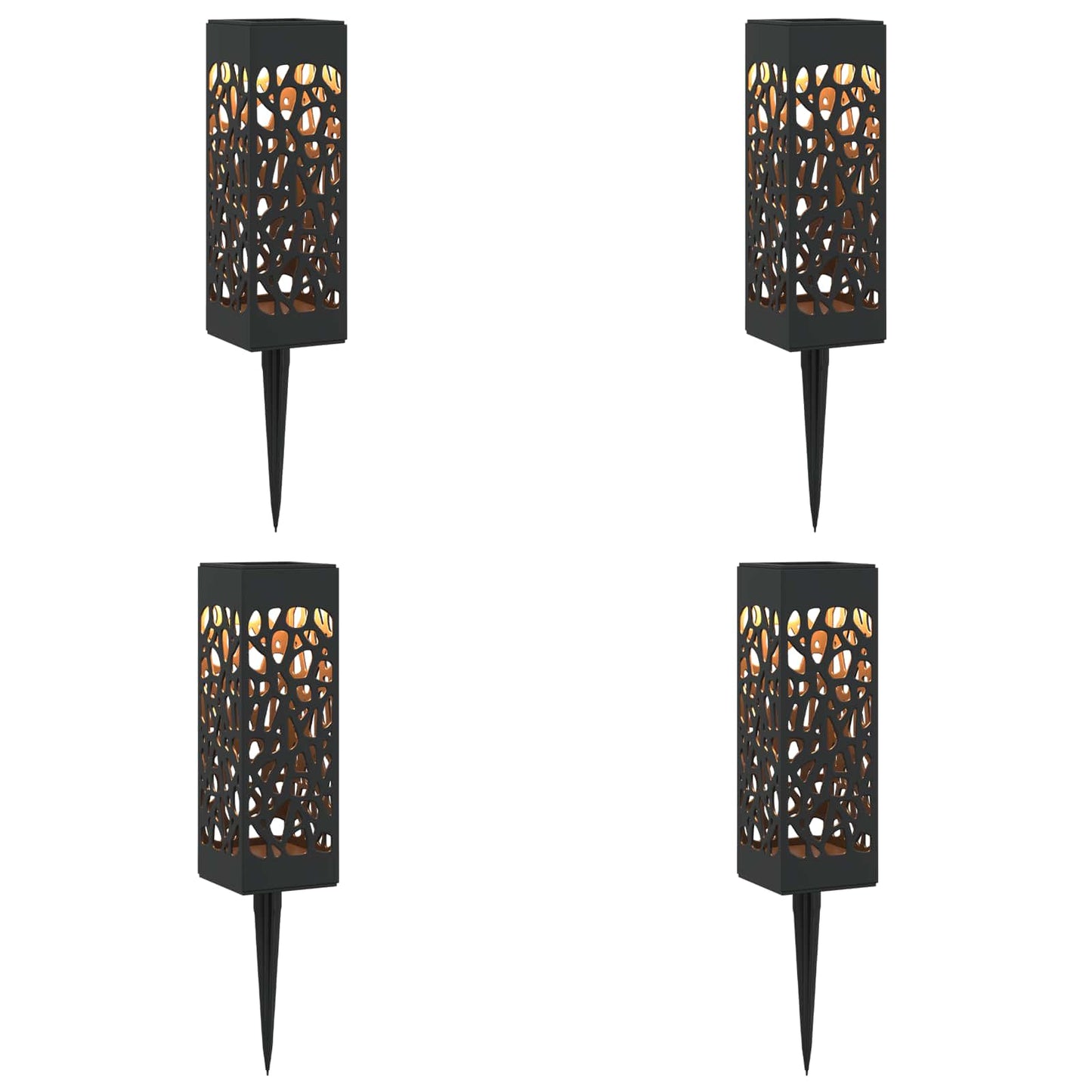 Buitenzonne-lampen met grondpin 4 pcs Warmwit 29 cm PP