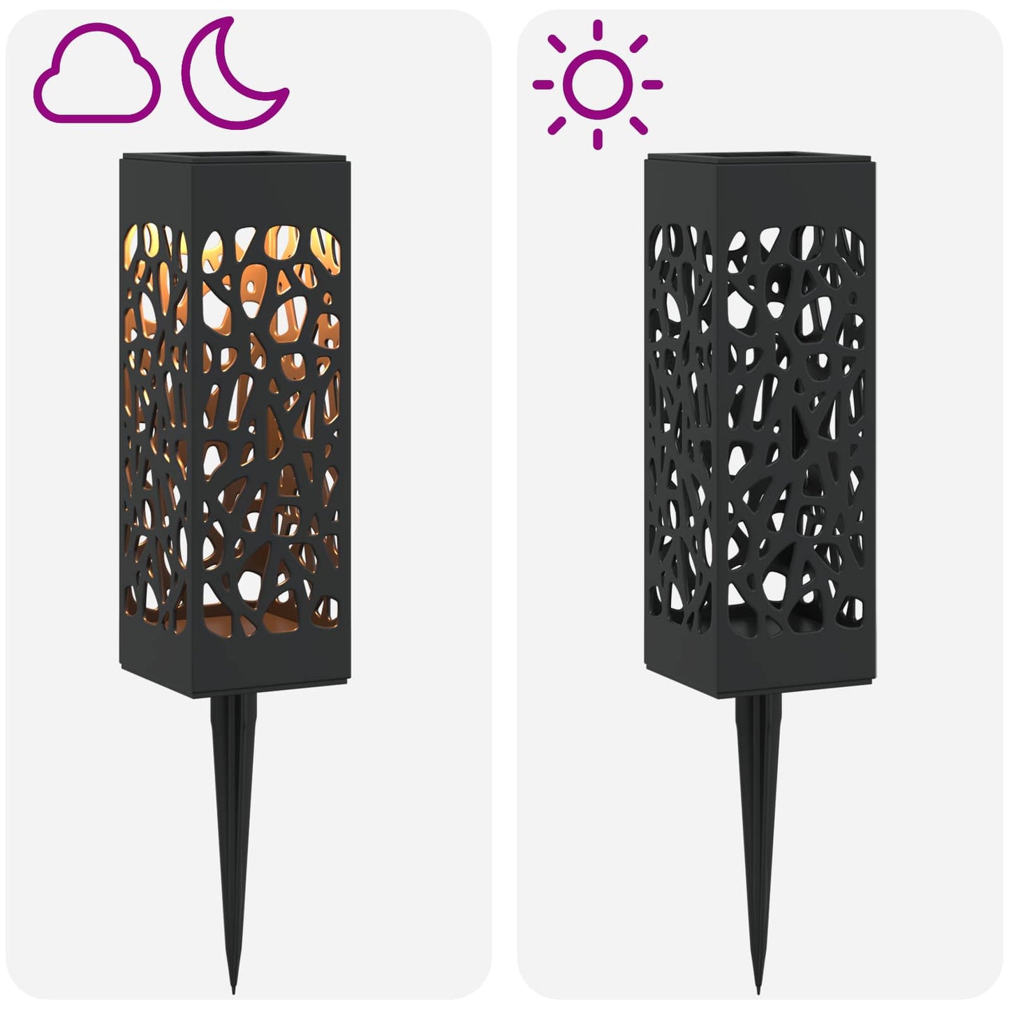 Buitenzonne-lampen met grondpin 4 pcs Warmwit 29 cm PP