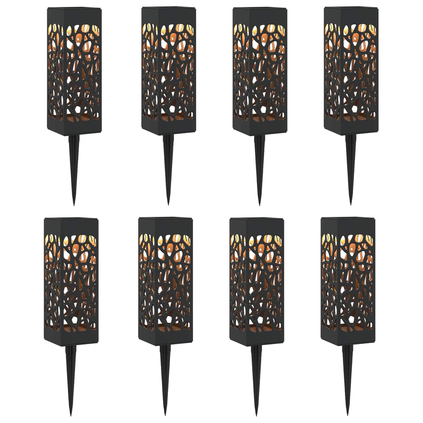 Buitenzonne-lampen met grondpin 8 pcs Warmwit 29 cm PP
