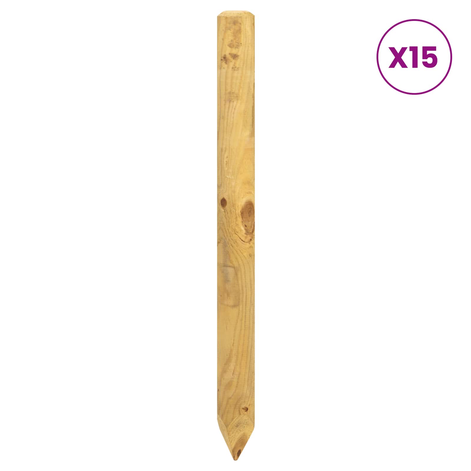 Hekpalen 15 st Groen 60 cm Massief grenenhout is nu te koop bij PeponiXL, paradijselijk wonen!