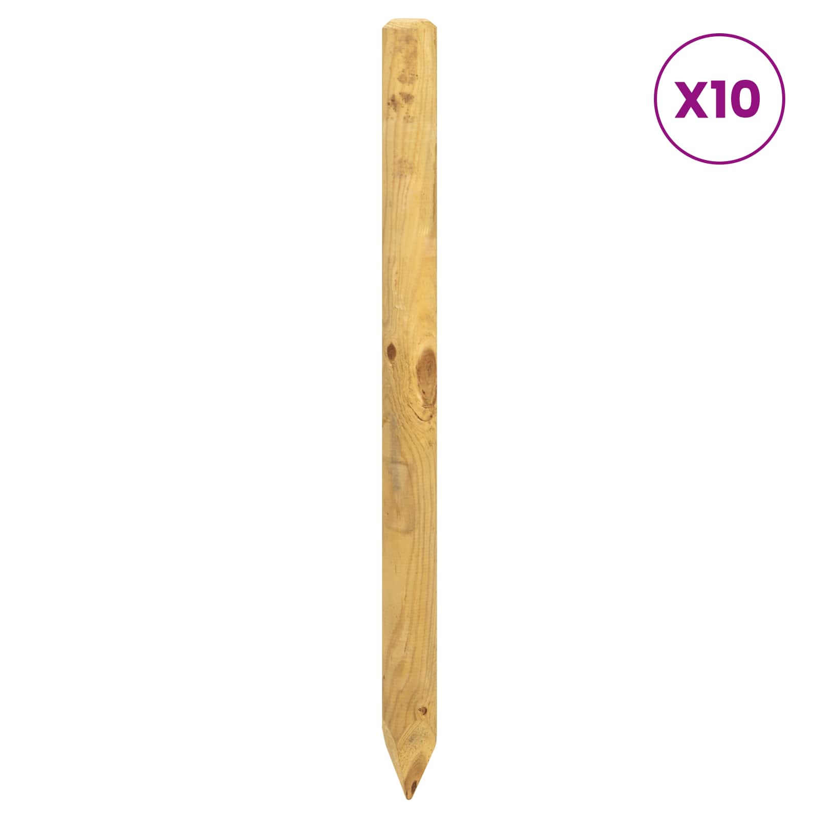 Hekpalen 10 st Groen 120 cm Massief grenenhout is nu te koop bij PeponiXL, paradijselijk wonen!