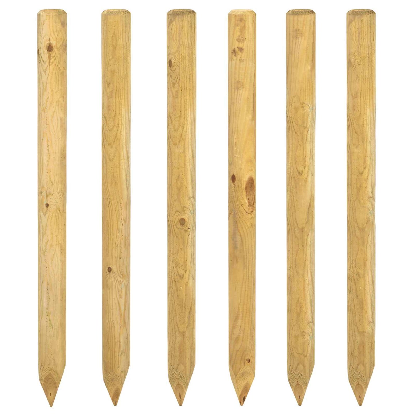 Hekpalen 6 st Groen 150 cm Massief grenenhout is nu te koop bij PeponiXL, paradijselijk wonen!
