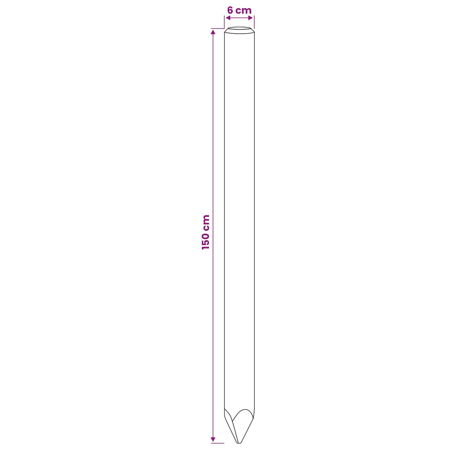 Hekpalen 6 st Groen 150 cm Massief grenenhout is nu te koop bij PeponiXL, paradijselijk wonen!