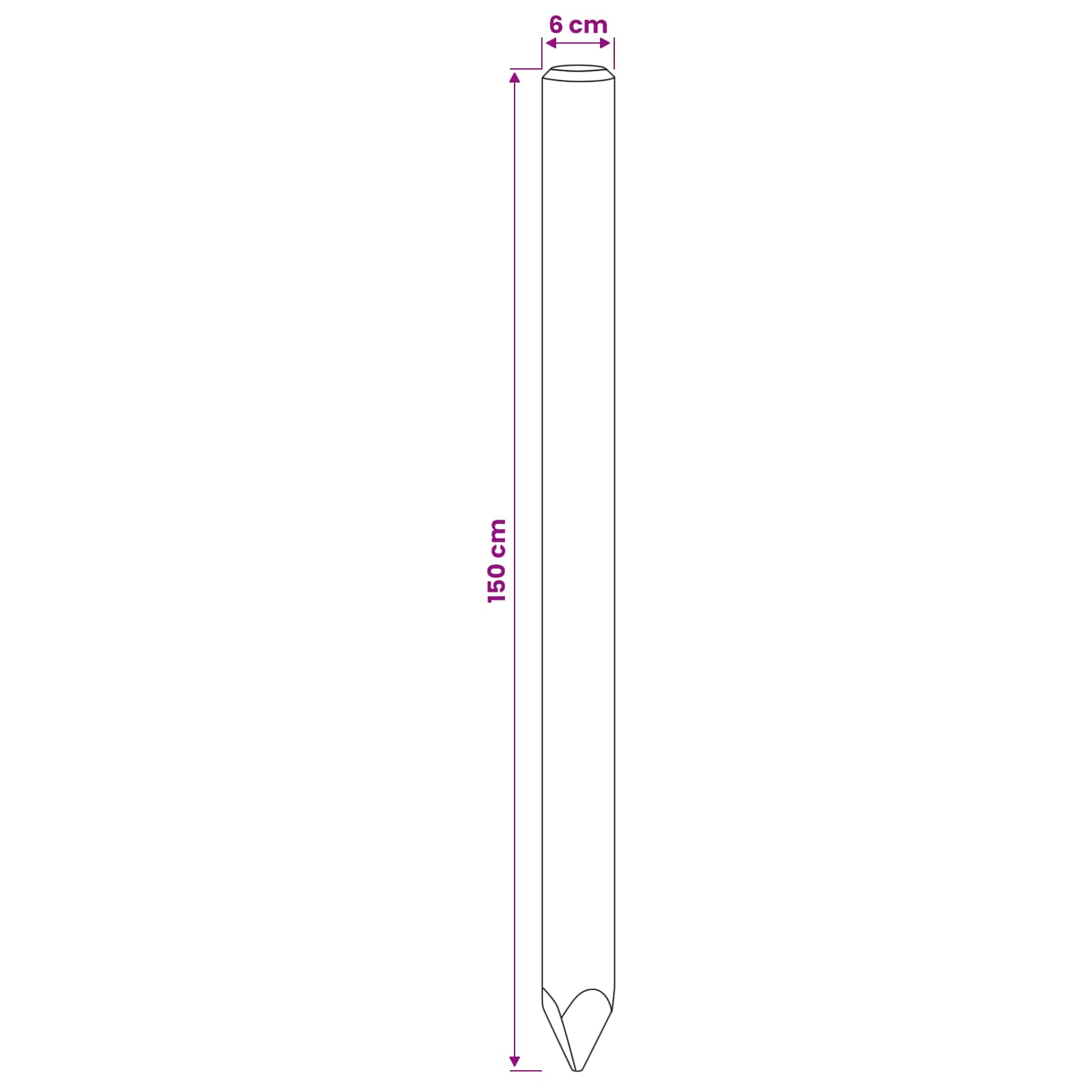 Hekpalen 6 st Groen 150 cm Massief grenenhout is nu te koop bij PeponiXL, paradijselijk wonen!