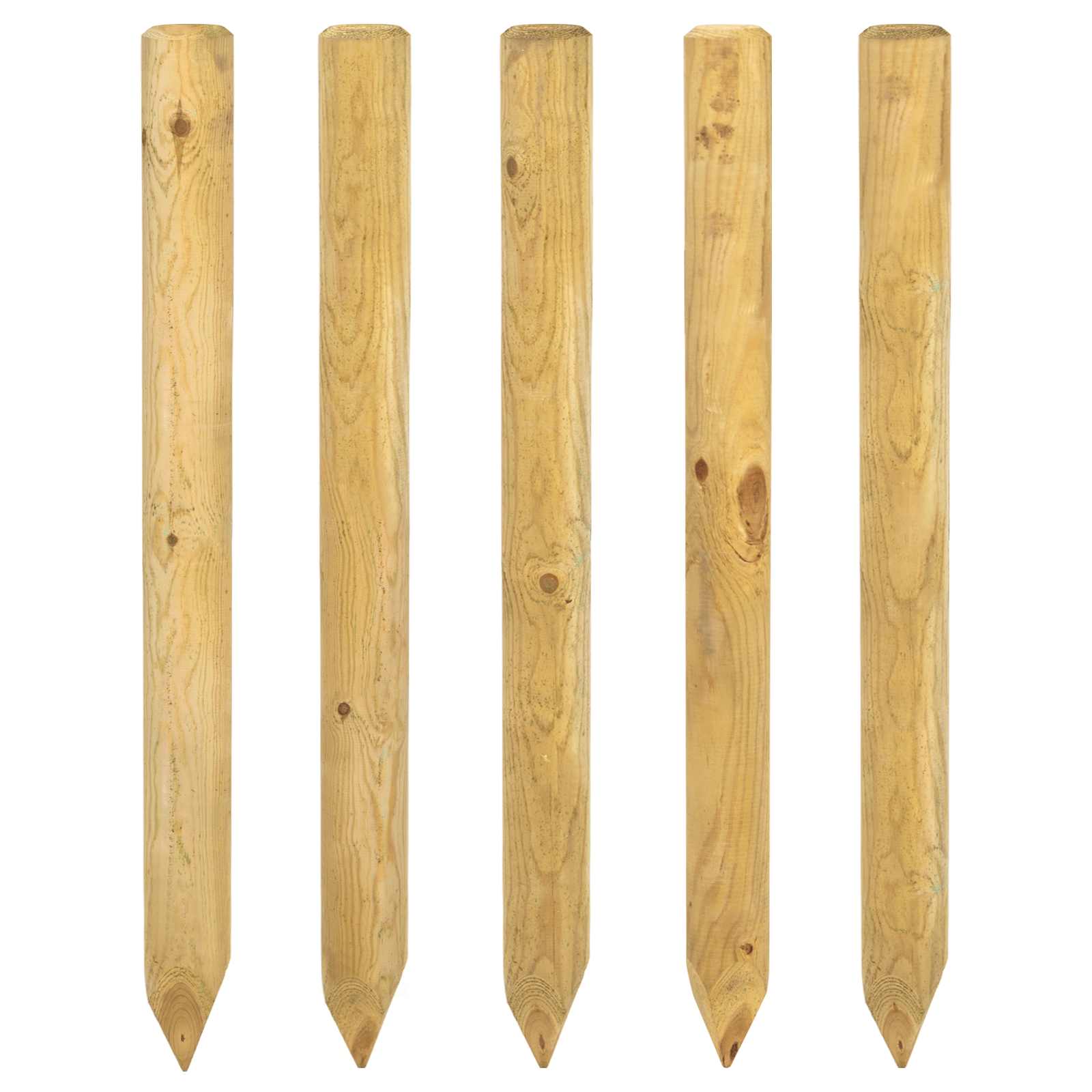 Hekpalen 5 st Groen 60 cm Massief grenenhout is nu te koop bij PeponiXL, paradijselijk wonen!